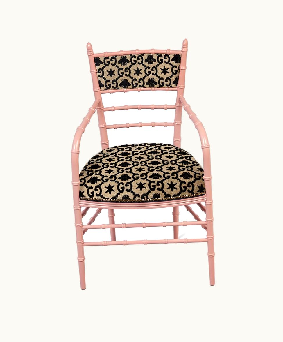 Gucci Gucci Chiavari GG Stars Chair With Arm Rest Black Velvet Jacquard
