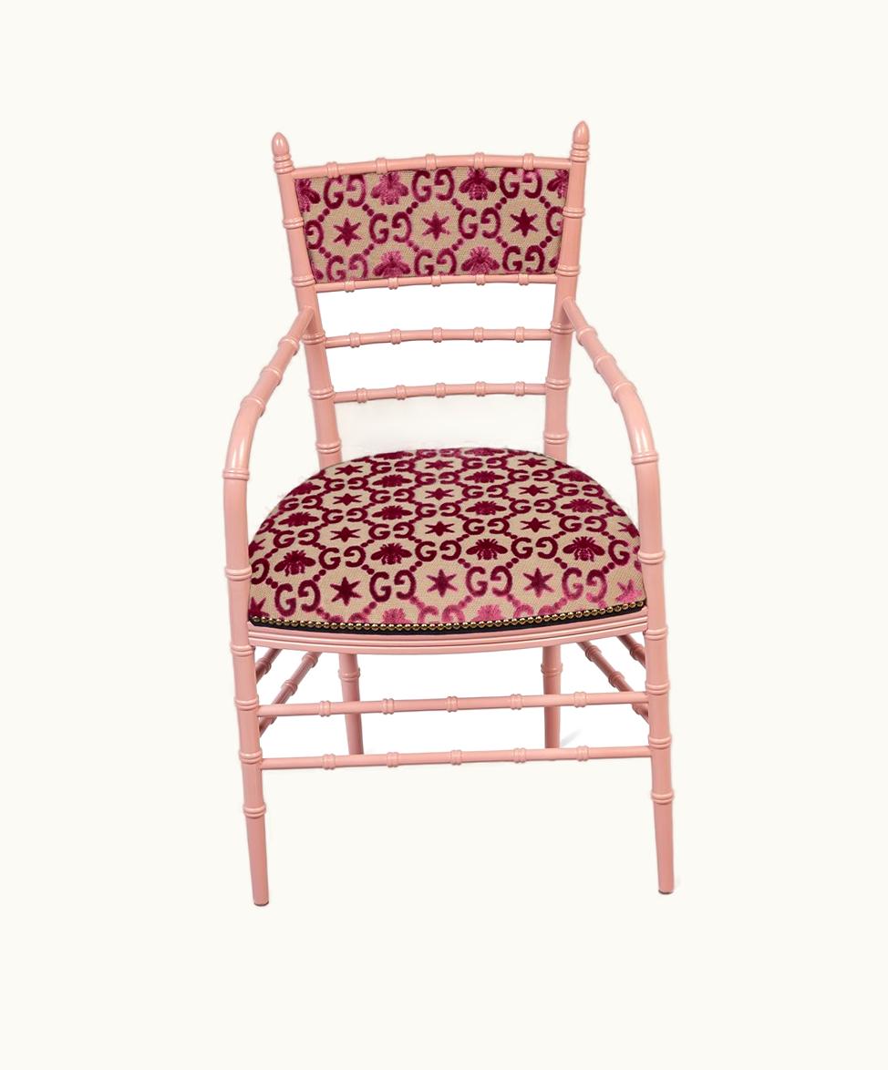 Gucci Gucci Chiavari GG Bees Armchair Pink Beechwood