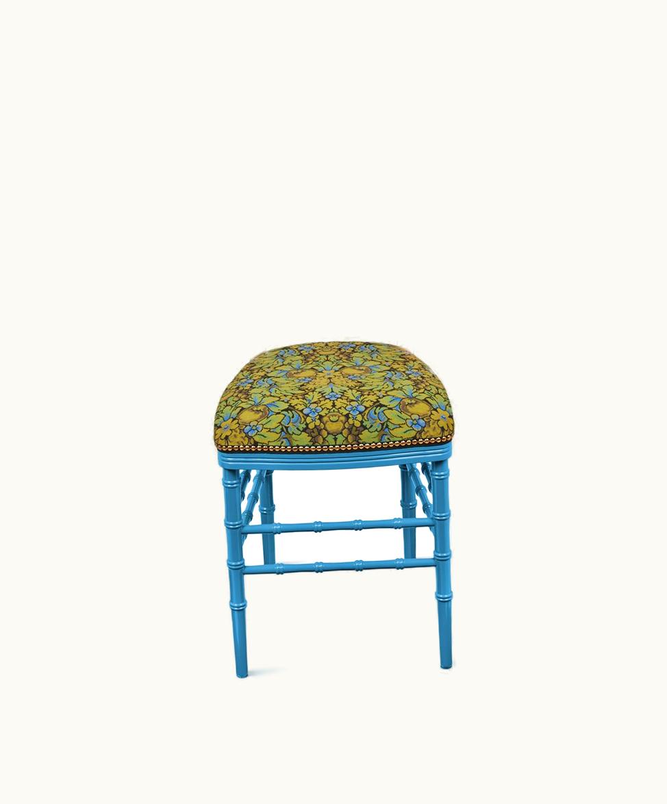 Gucci Gucci Chiavari Chair With Floral Fruit Jacquard Blue And Multicolour Jacquard