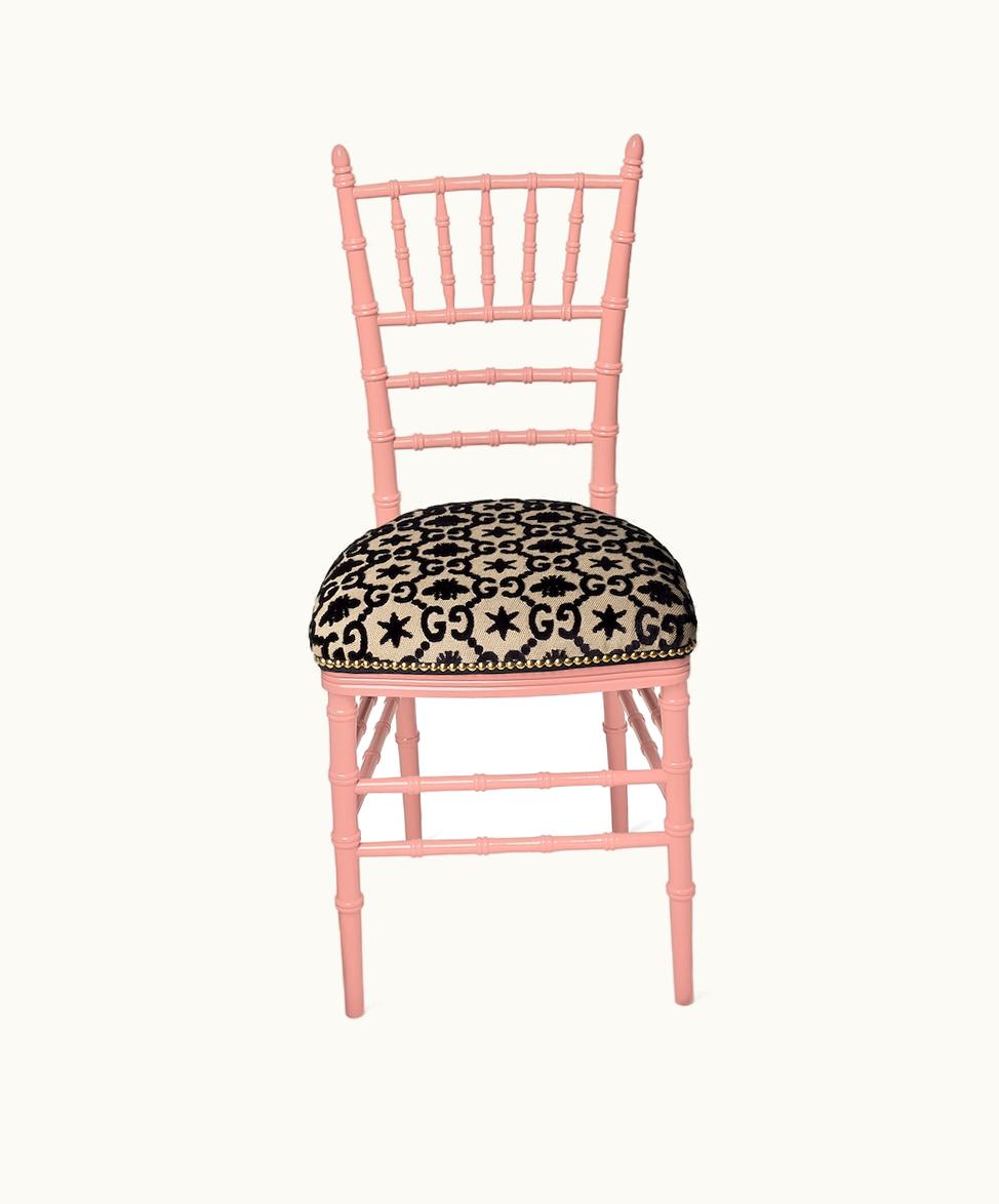 Gucci Gucci Chiavari Chair With GG Jacquard Pink And Beige GG Jacquard