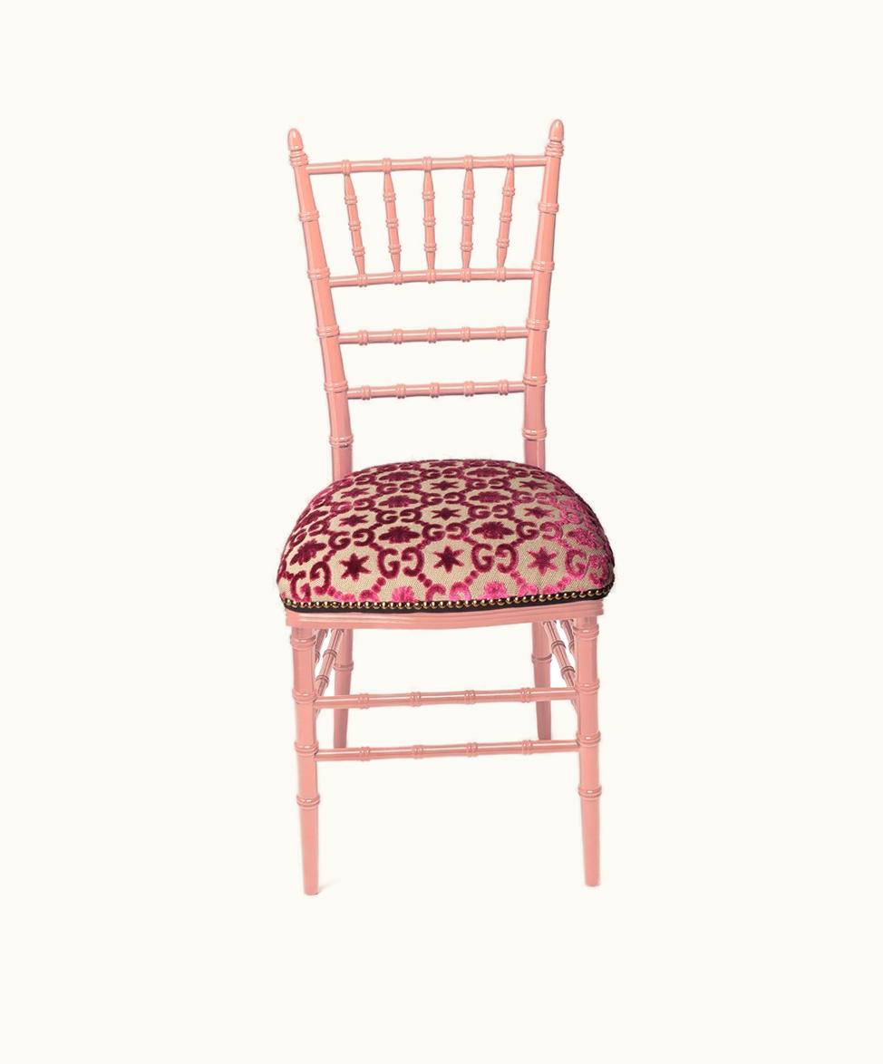 Gucci Gucci Chiavari Chair With GG Jacquard Pink And Fuchsia GG Jacquard