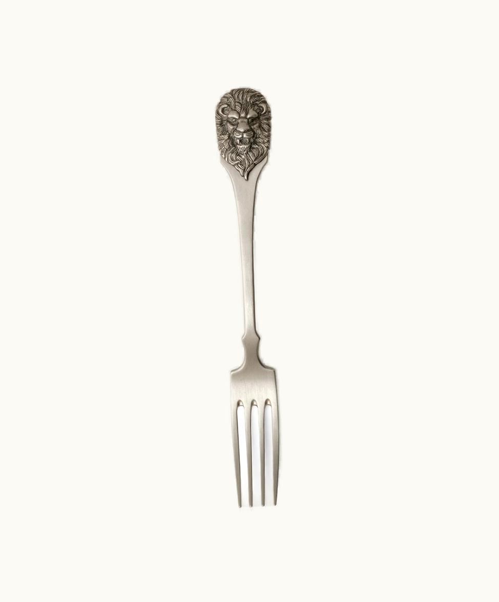 Gucci Gucci Fork With Lion Head Handle, Set Of Two Silver Alpaca Metal