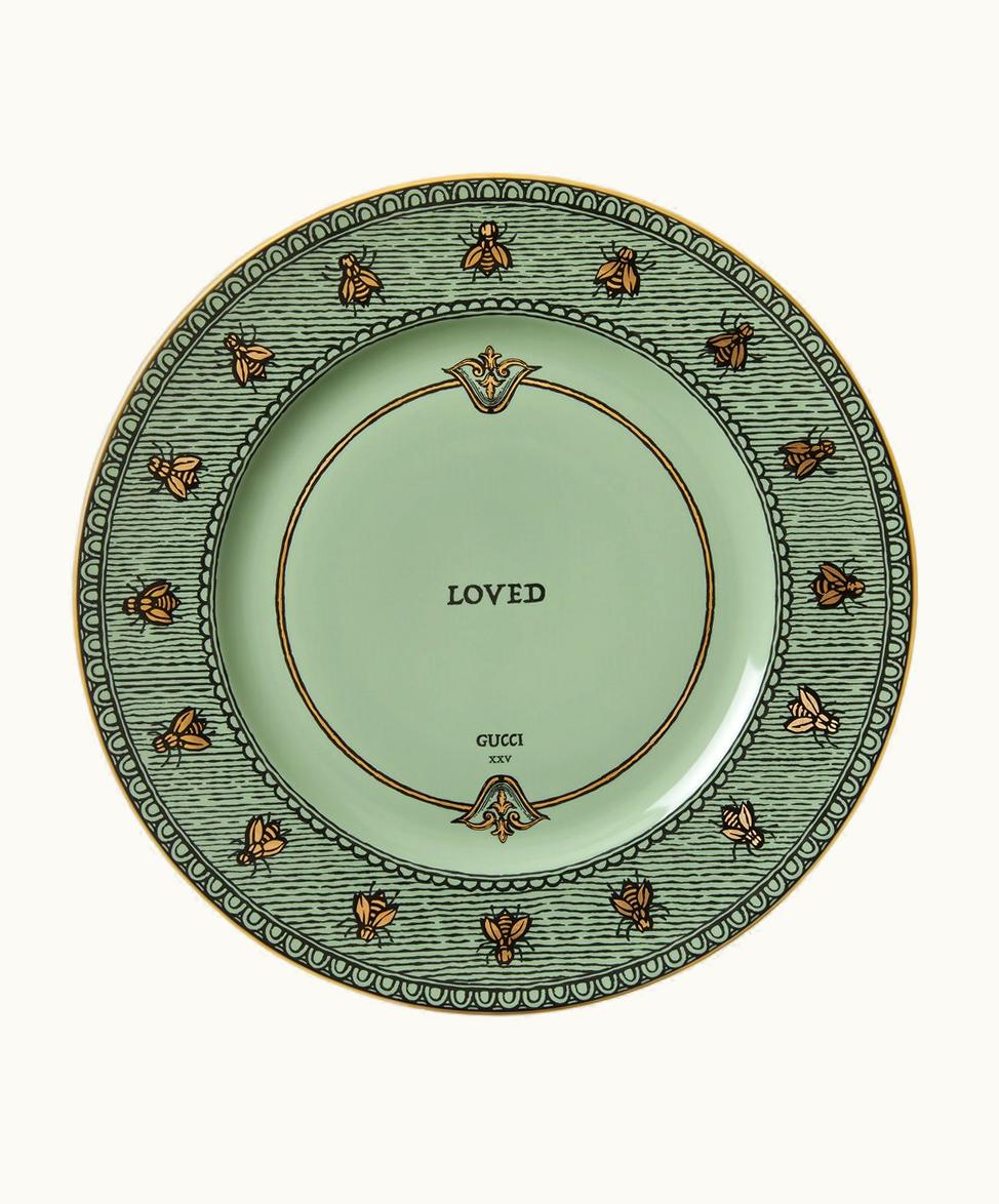 Gucci Gucci Bee Charger Plate, Set Of Two Light Green Richard Ginori Porcelain