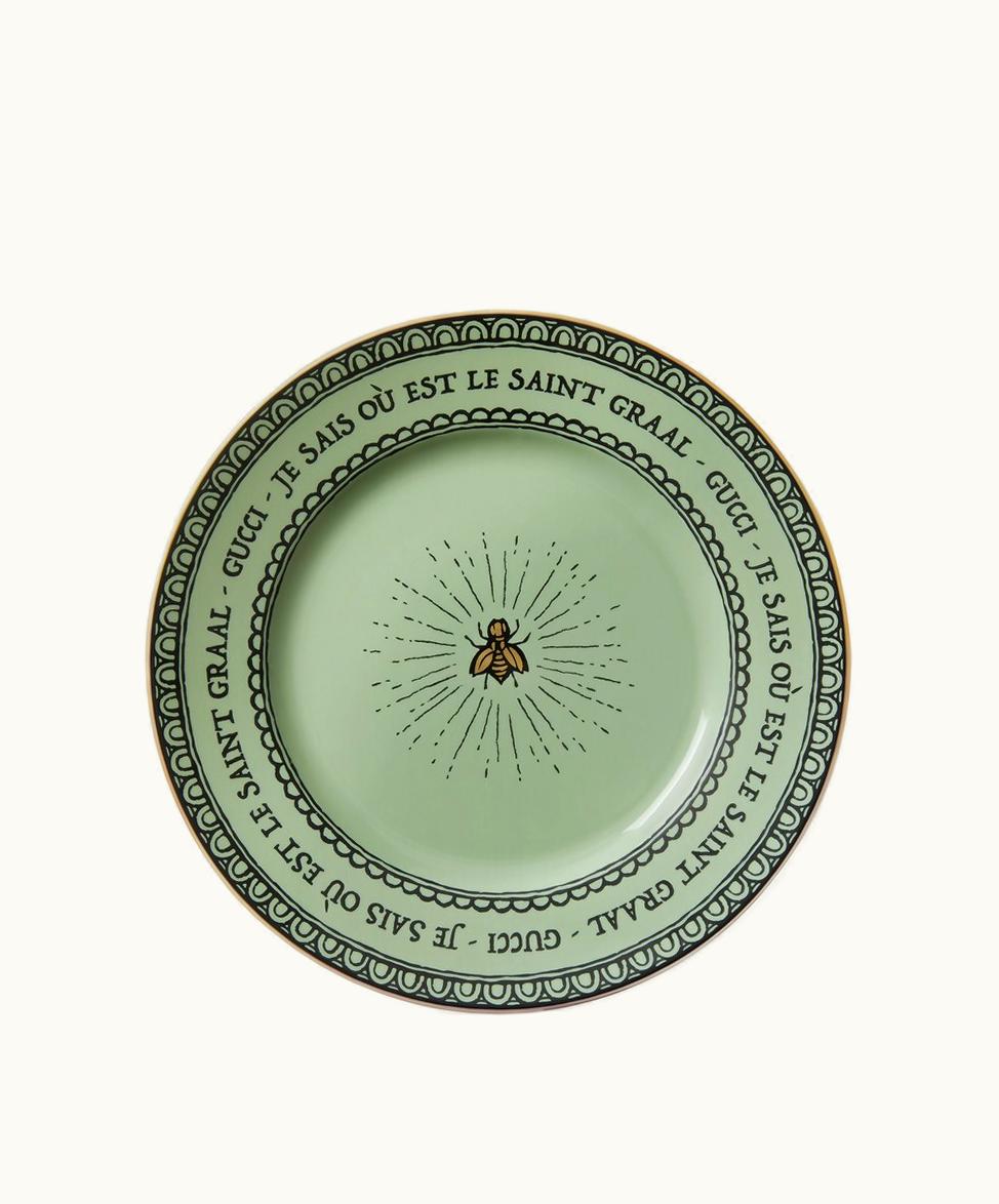 Gucci Gucci Bee Dessert Plate, Set Of Two Light Green Richard Ginori Porcelain
