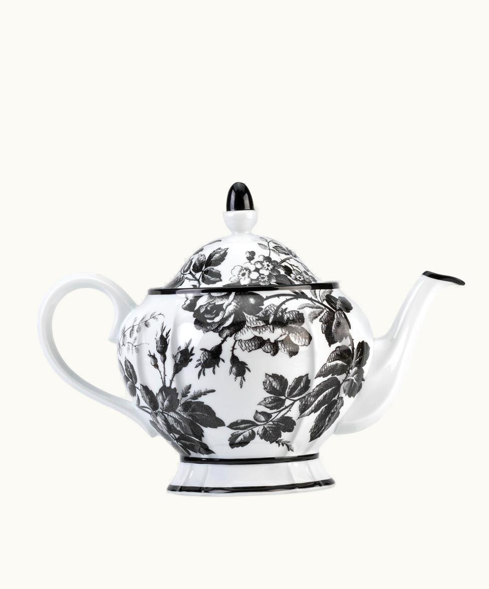 Gucci Gucci Herbarium Teapot Black And White Porcelain