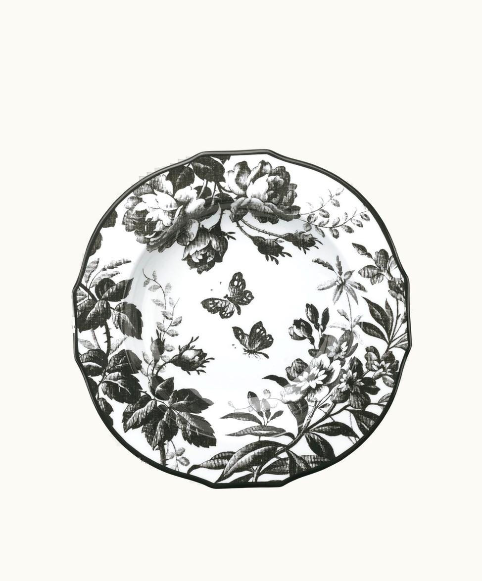 Gucci Gucci Herbarium Rim Soup Bowl, Set Of Two Black And White Porcelain