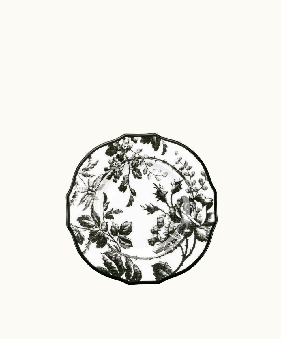 Gucci Gucci Herbarium Accent Plate, Set Of Two Black And White Porcelain