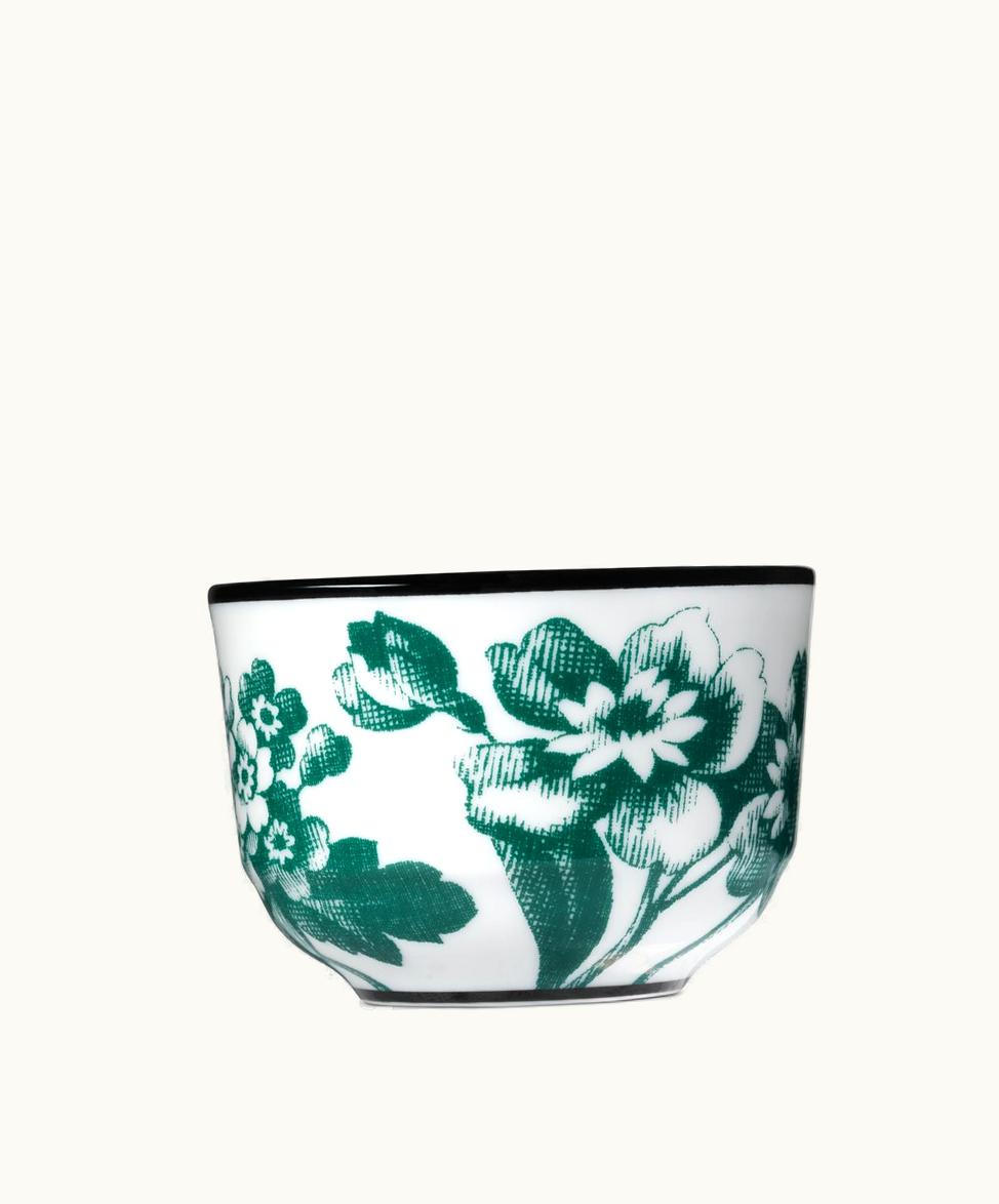 Gucci Gucci Herbarium Tea Cup, Set Of Two Green And White Richard Ginori Porcelain