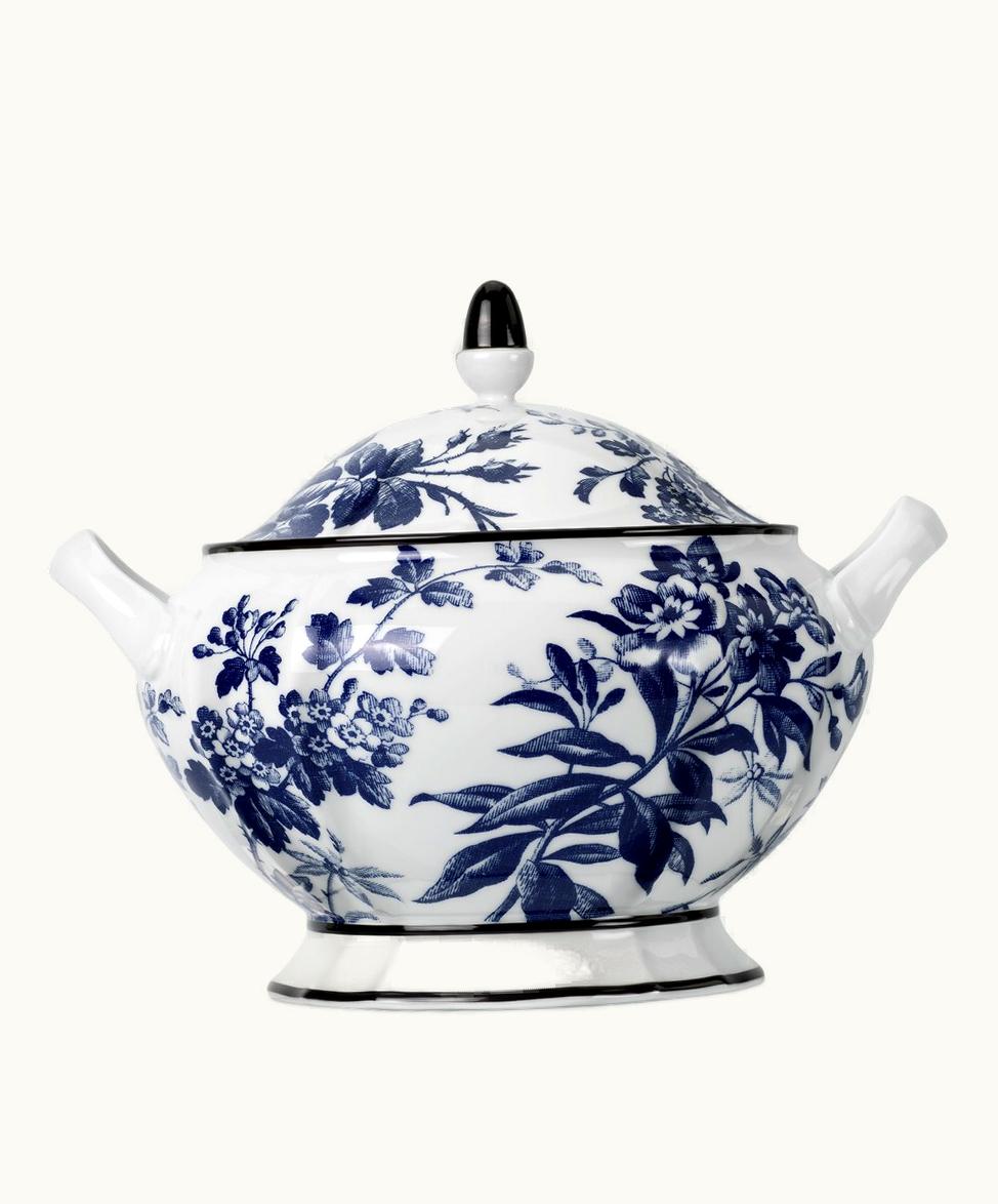 Gucci Gucci Herbarium Soup Tureen Blue And White Porcelain