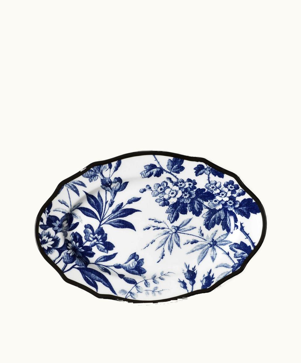 Gucci Gucci Herbarium Hors d'oeuvre Plate Blue And White Porcelain