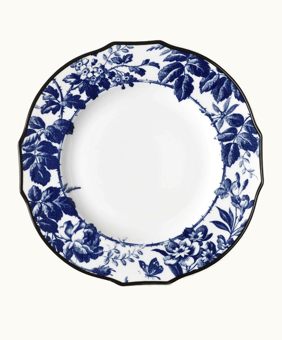 Gucci Gucci Herbarium Dinner Plate, Set Of Two Blue And White Porcelain