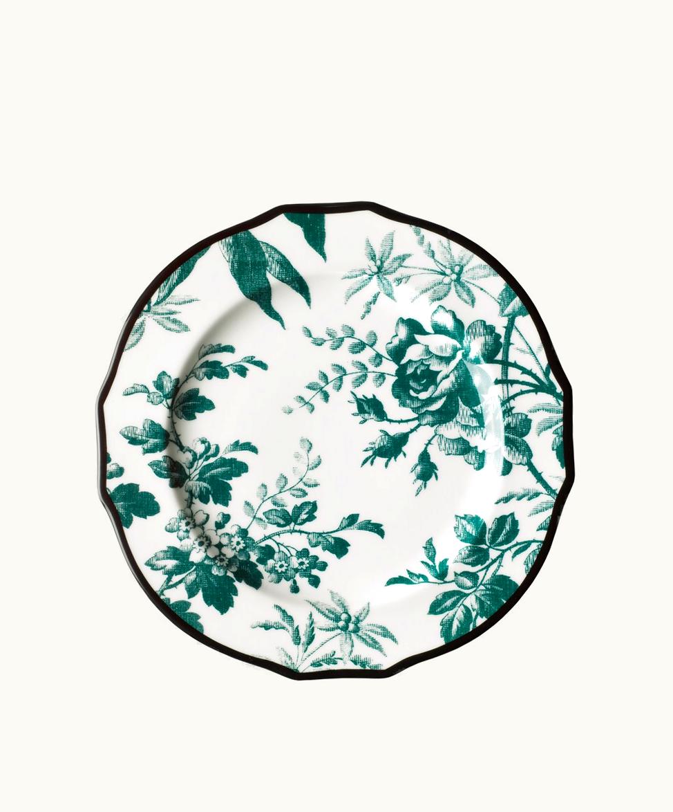 Gucci Gucci Herbarium Dessert Plate, Set Of Two Green Herbarium