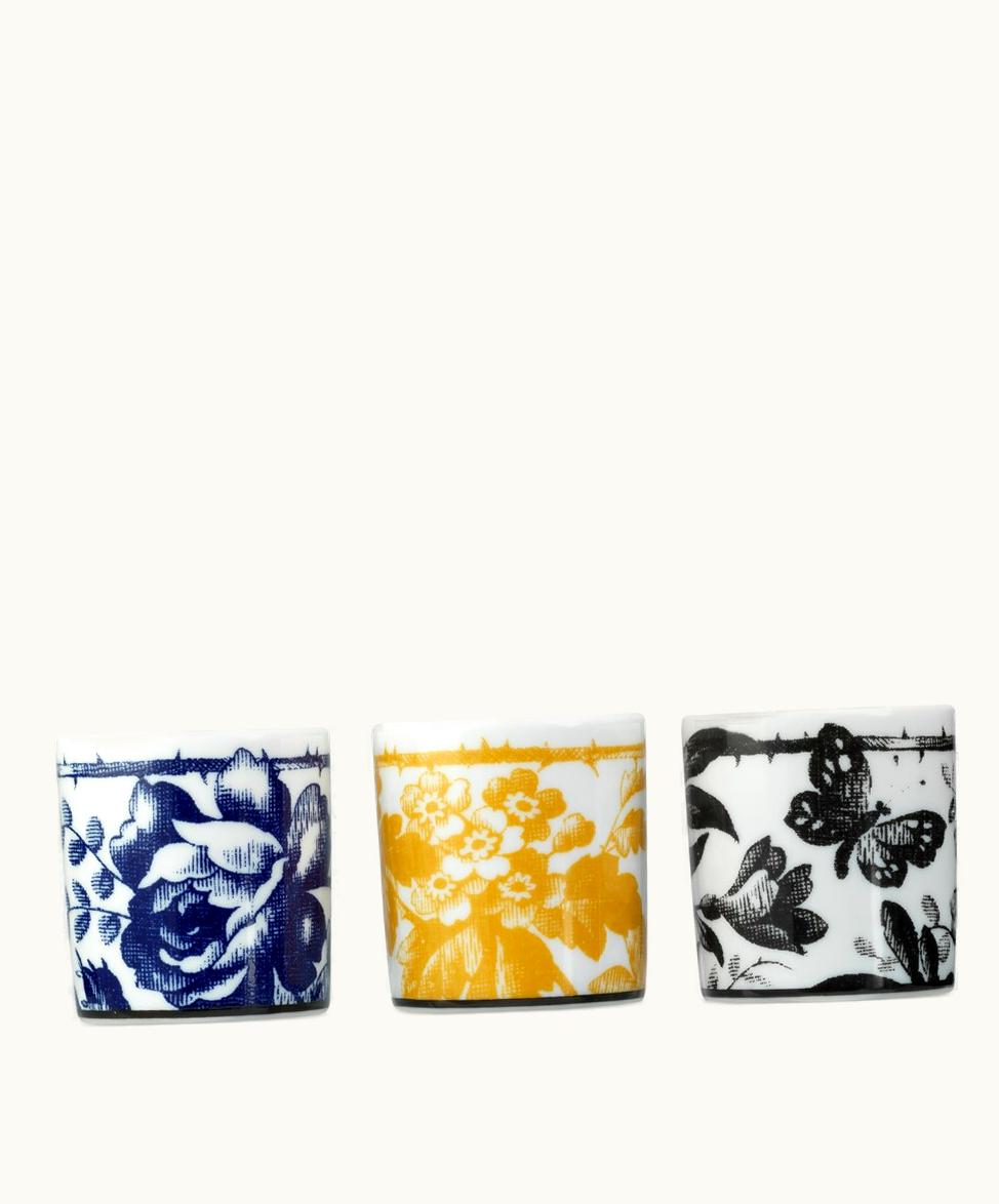 Gucci Gucci Herbarium Print Candle Set, Inventum Scent White And Multicolour Porcelain
