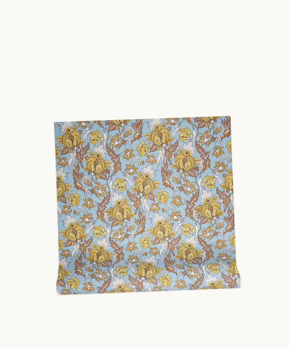 Gucci Gucci Floral Pomegranate Print Wallpaper Light Blue And Brown