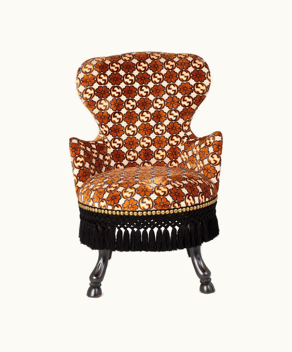 Gucci Gucci GG Floral Jacquard Armchair Brown Floral Wool