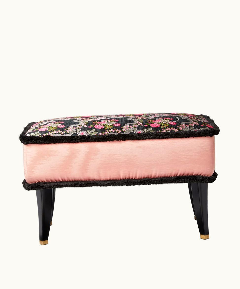 Gucci Gucci Floral Jacquard Stool Black Moiré Jacquard
