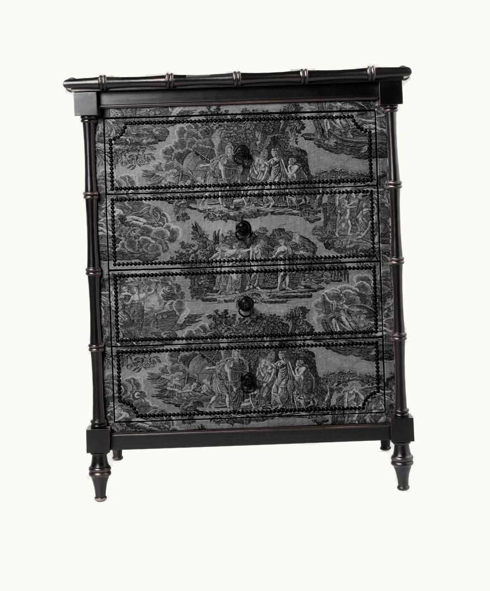 Gucci Gucci Toile De Jouy Print Wooden Dresser Black And Grey