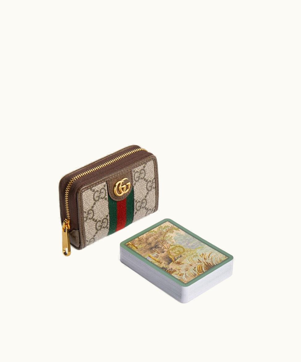 Gucci Gucci Card Set With Double G Beige And Ebony GG Supreme