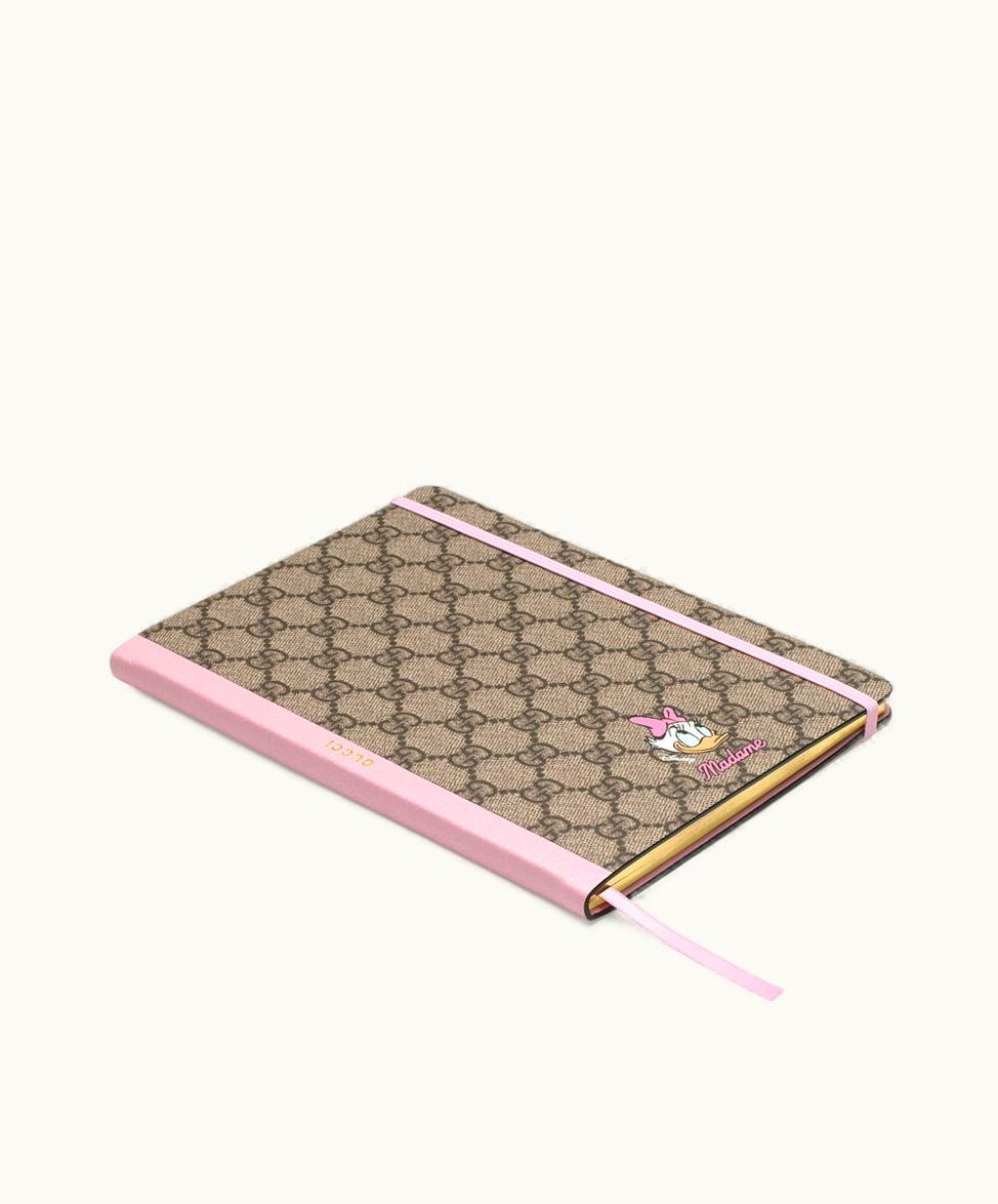 Gucci Disney X Gucci Large Daisy Duck Notebook Beige And Ebony GG Supreme