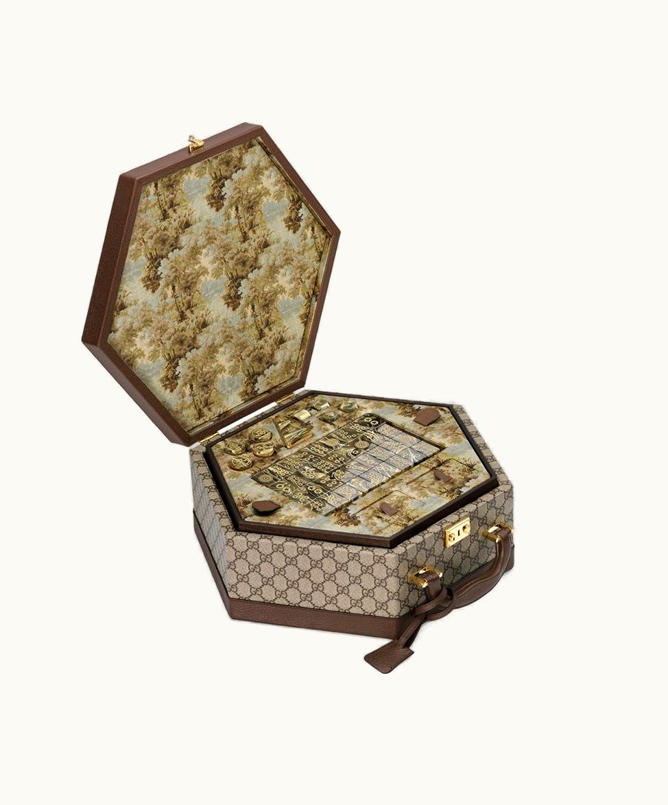 Gucci Gucci Decorative Mahjong Set With Web Beige And Ebony Supreme