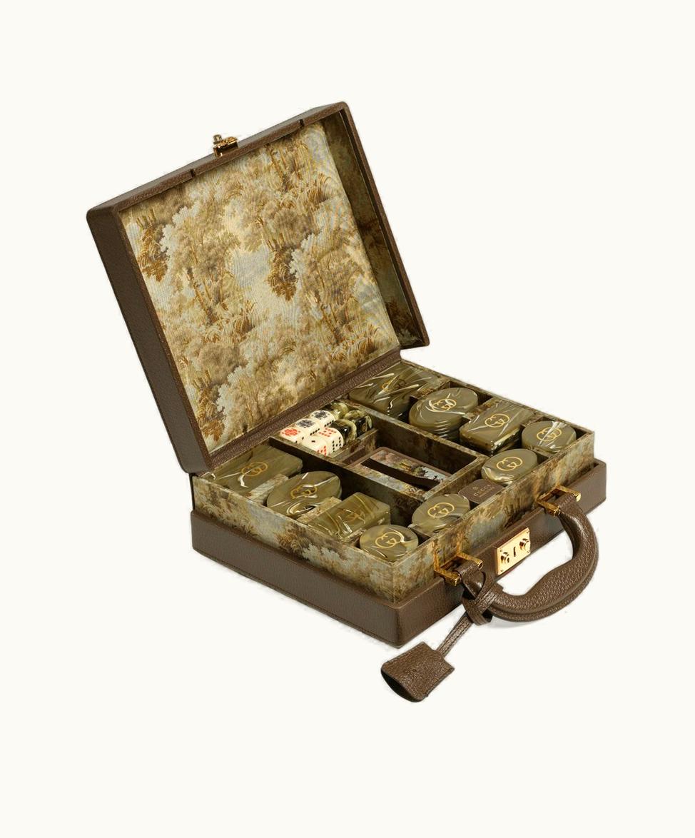 Gucci Decorative Set With Web And Double G Beige And Ebony GG Supreme