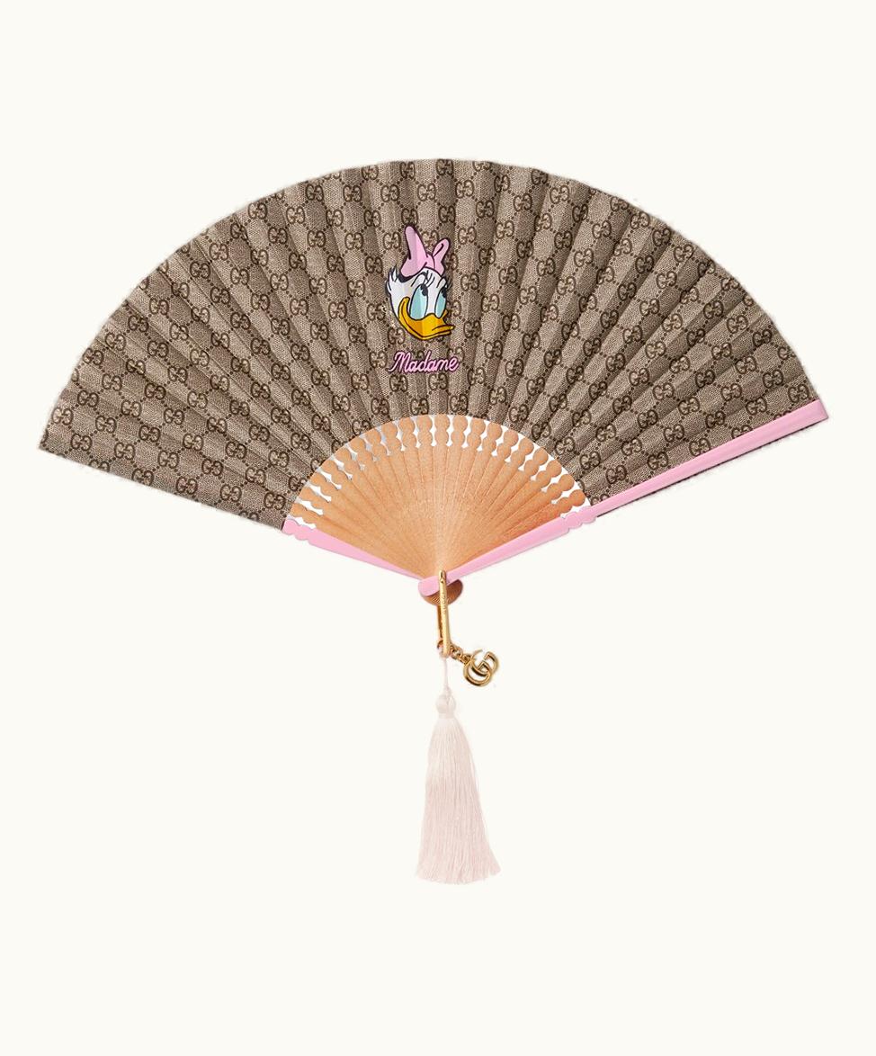 Gucci Disney X Gucci Daisy Duck Fan Beige And Ebony Demetra