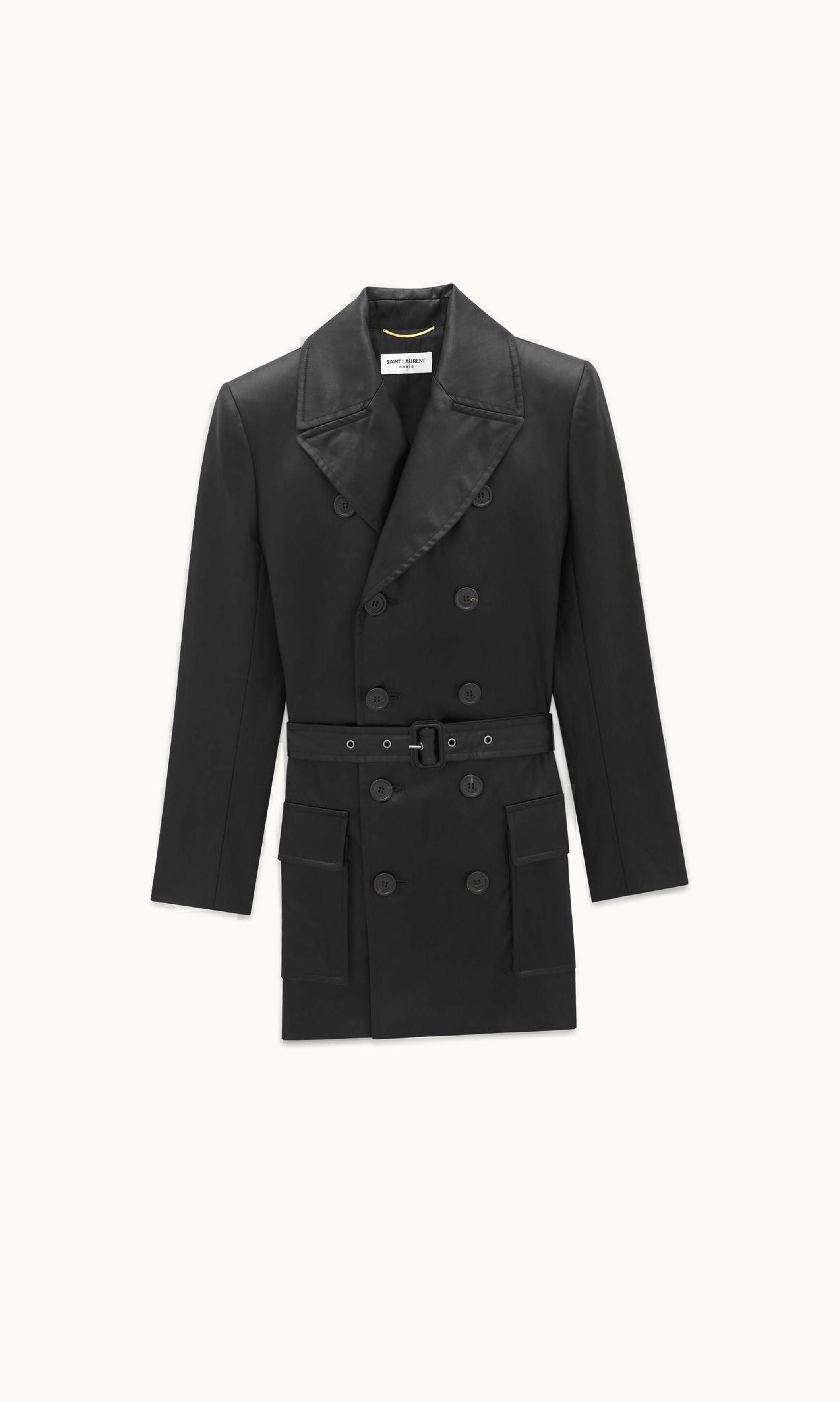 Saint Laurent Saint Laurent Saharienne Jacket In Satin Chintz Black