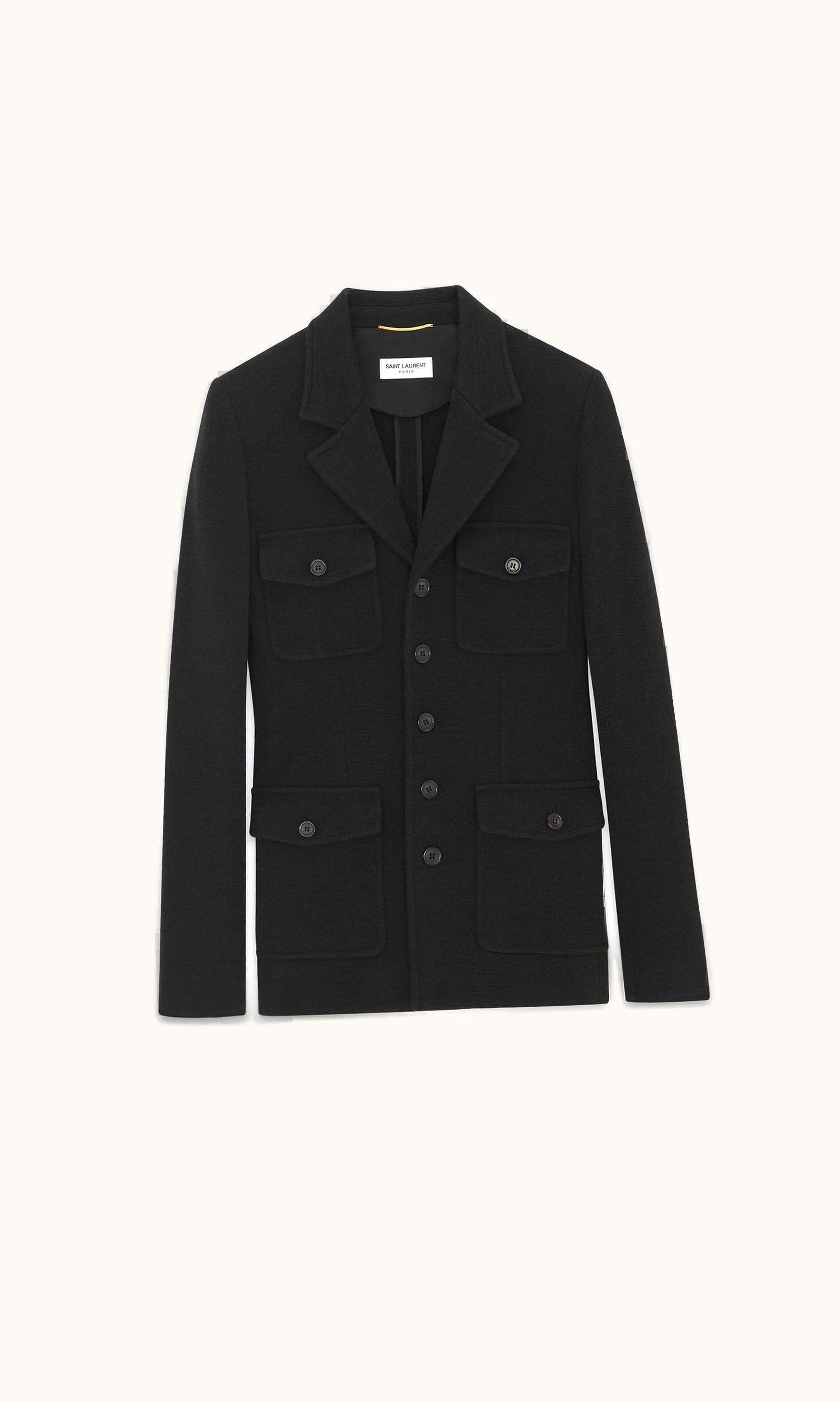 Saint Laurent Saint Laurent Saharienne Jacket In Wool Jersey Black BLACK