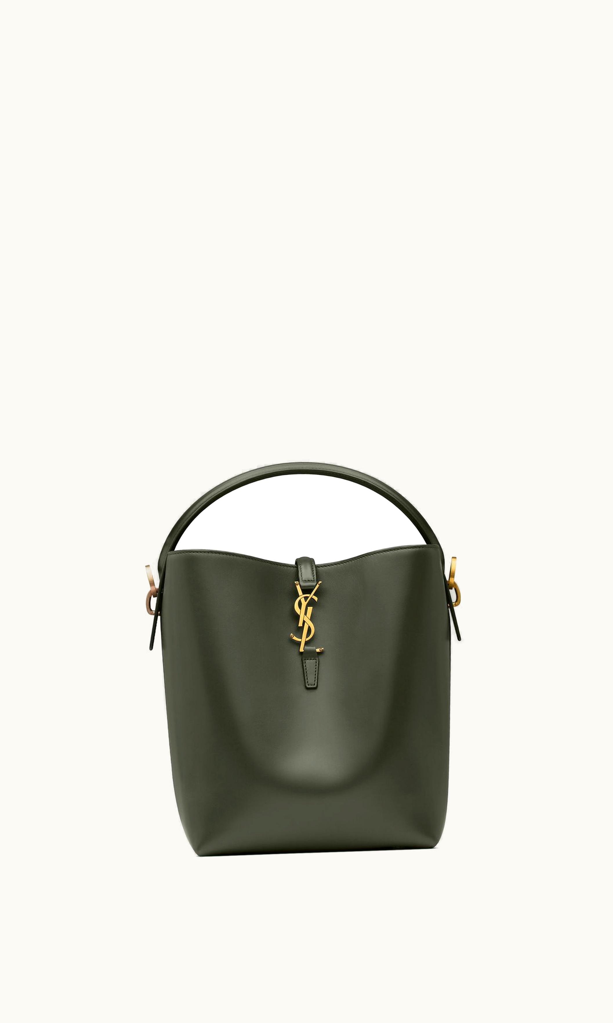 Saint Laurent Saint Laurent Le 37 In Shiny Leather Vert Fonce