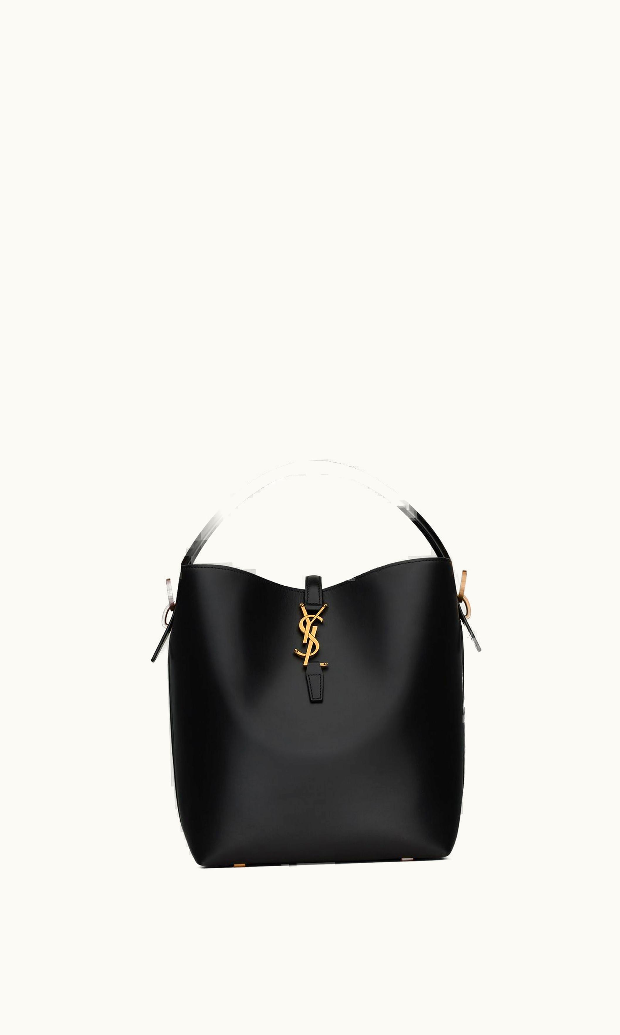 Saint Laurent Saint Laurent Le 37 In Shiny Leather Black