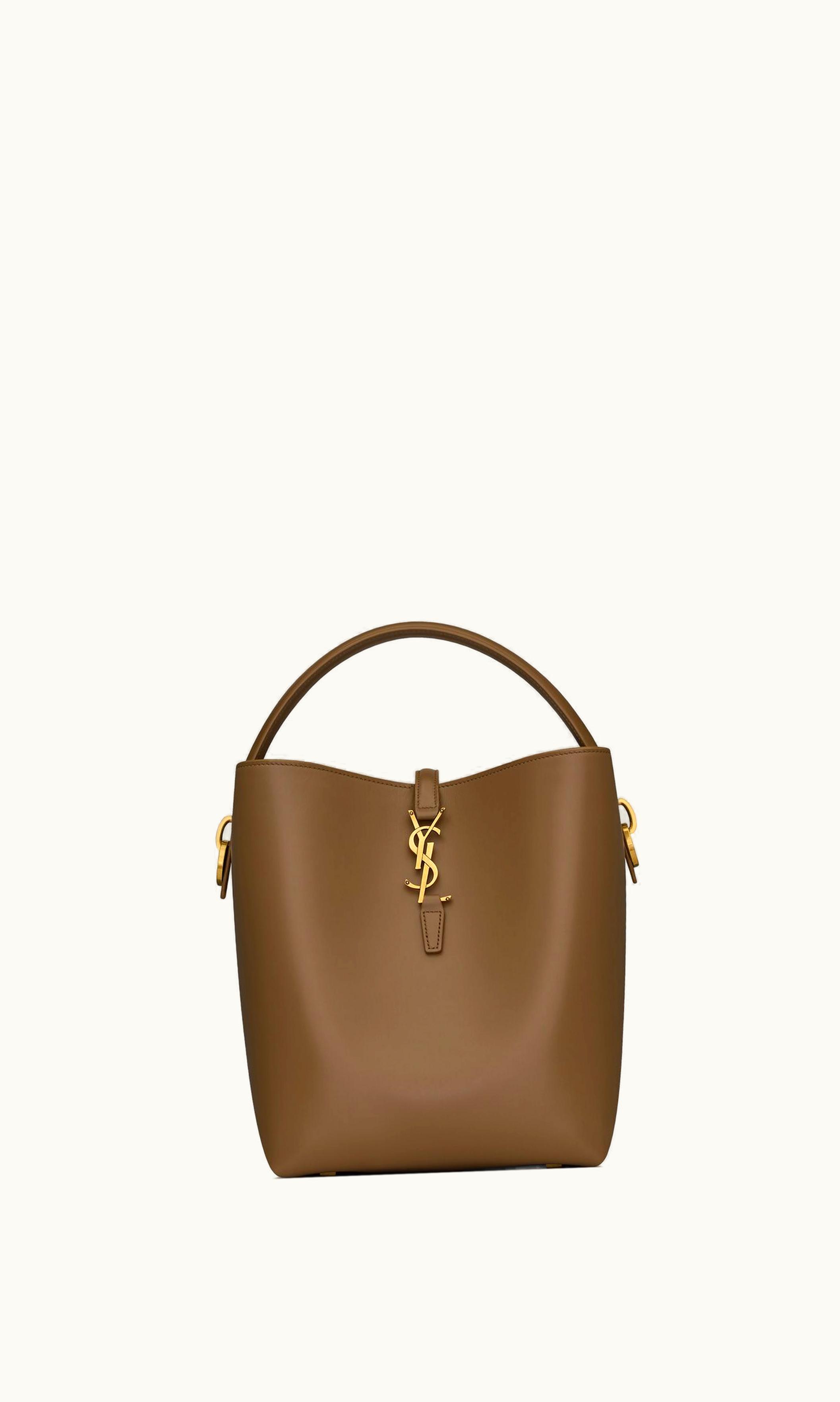 Saint Laurent Saint Laurent Le 37 In Shiny Leather Dark Cork