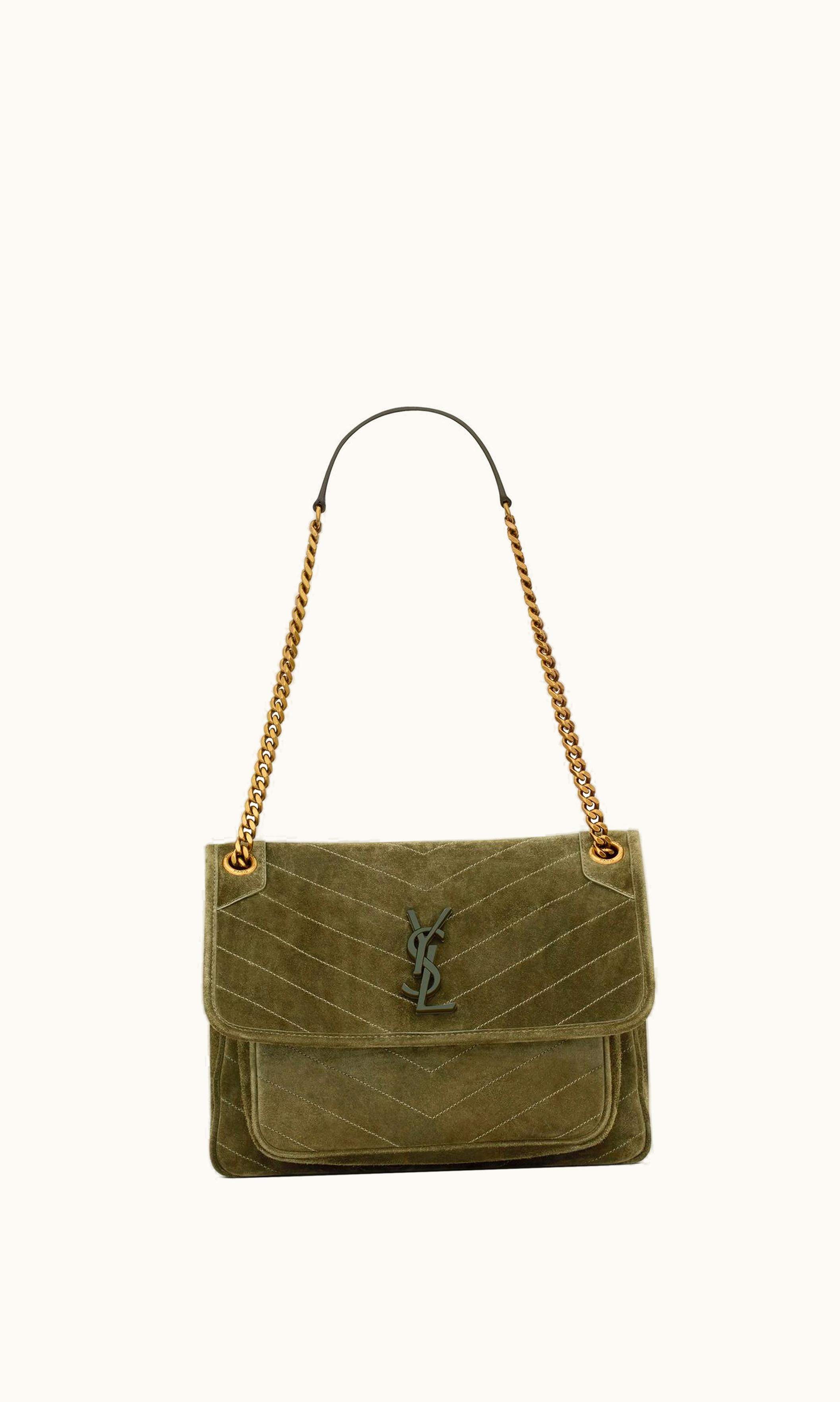 Saint Laurent Saint Laurent Niki Medium In Suede Loden Green