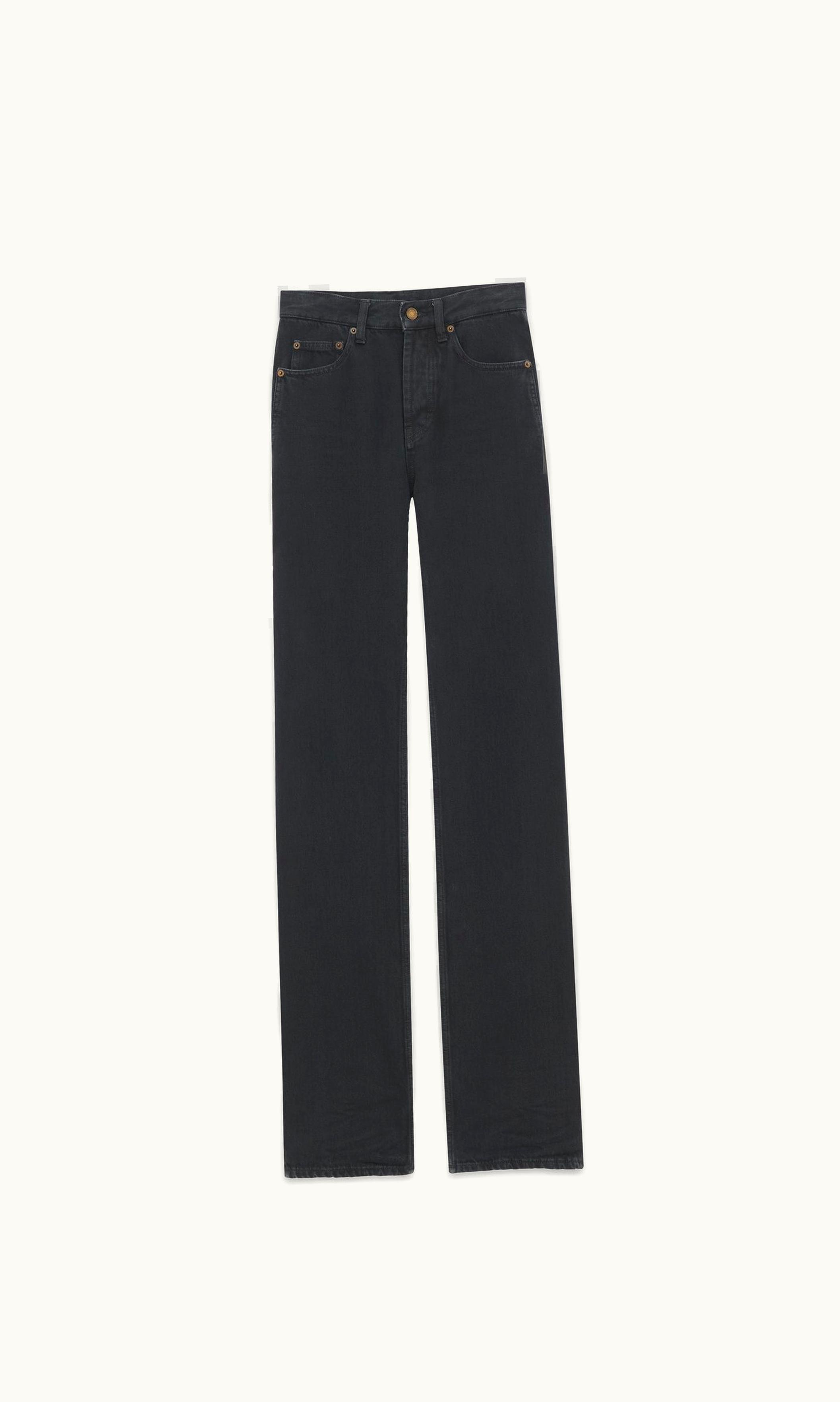 Saint Laurent Saint Laurent Long Straight Jeans In Carbon Black Denim Neo Carbon Black