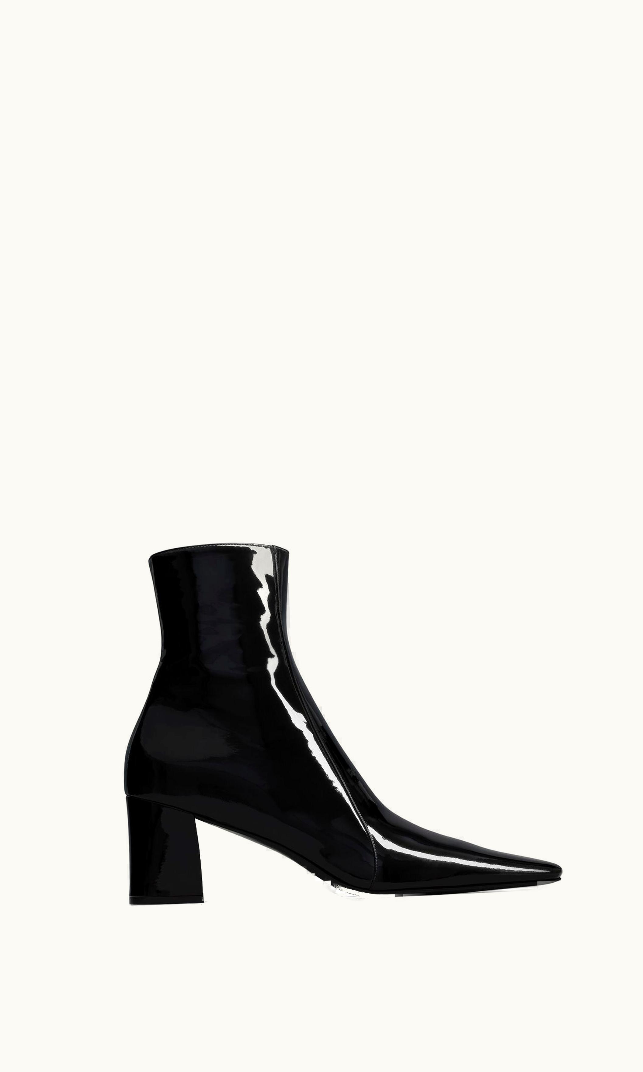Saint Laurent Saint Laurent Rainer Zipped Boots In Patent Leather Black