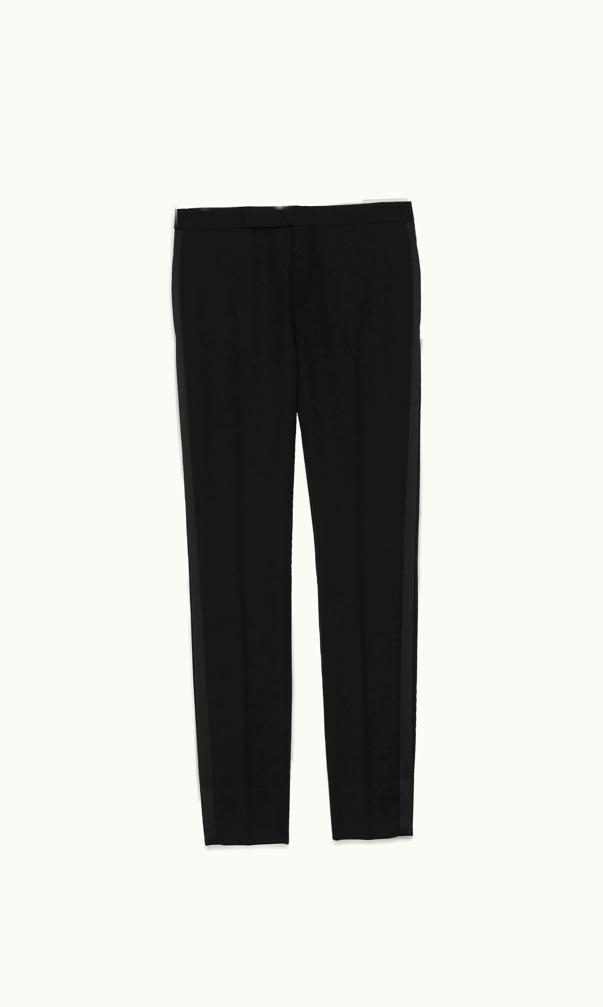 Saint Laurent Saint Laurent Tuxedo Pants In Grain De Poudre Black