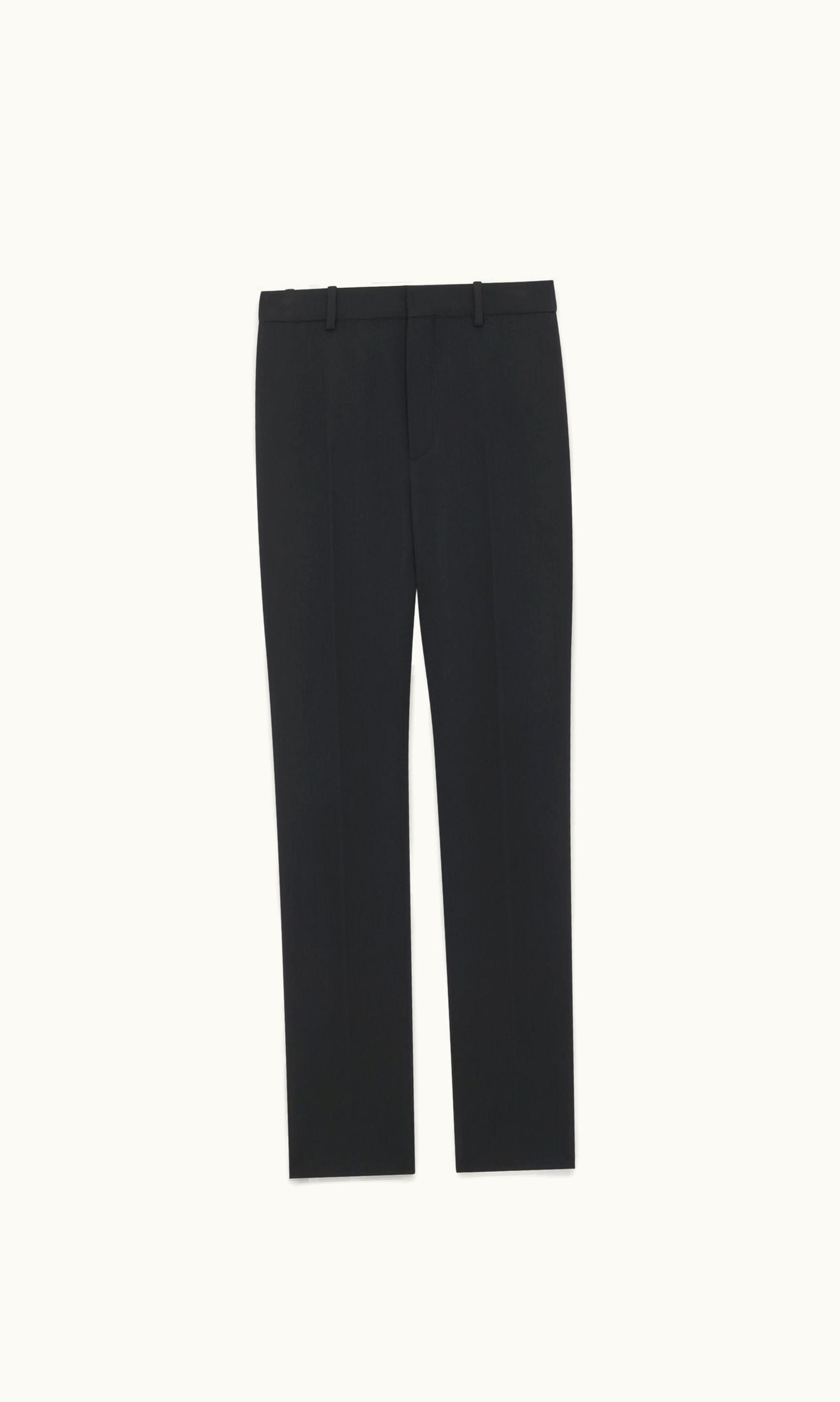 Saint Laurent Saint Laurent High-Waisted Pants In Grain De Poudre Black BLACK