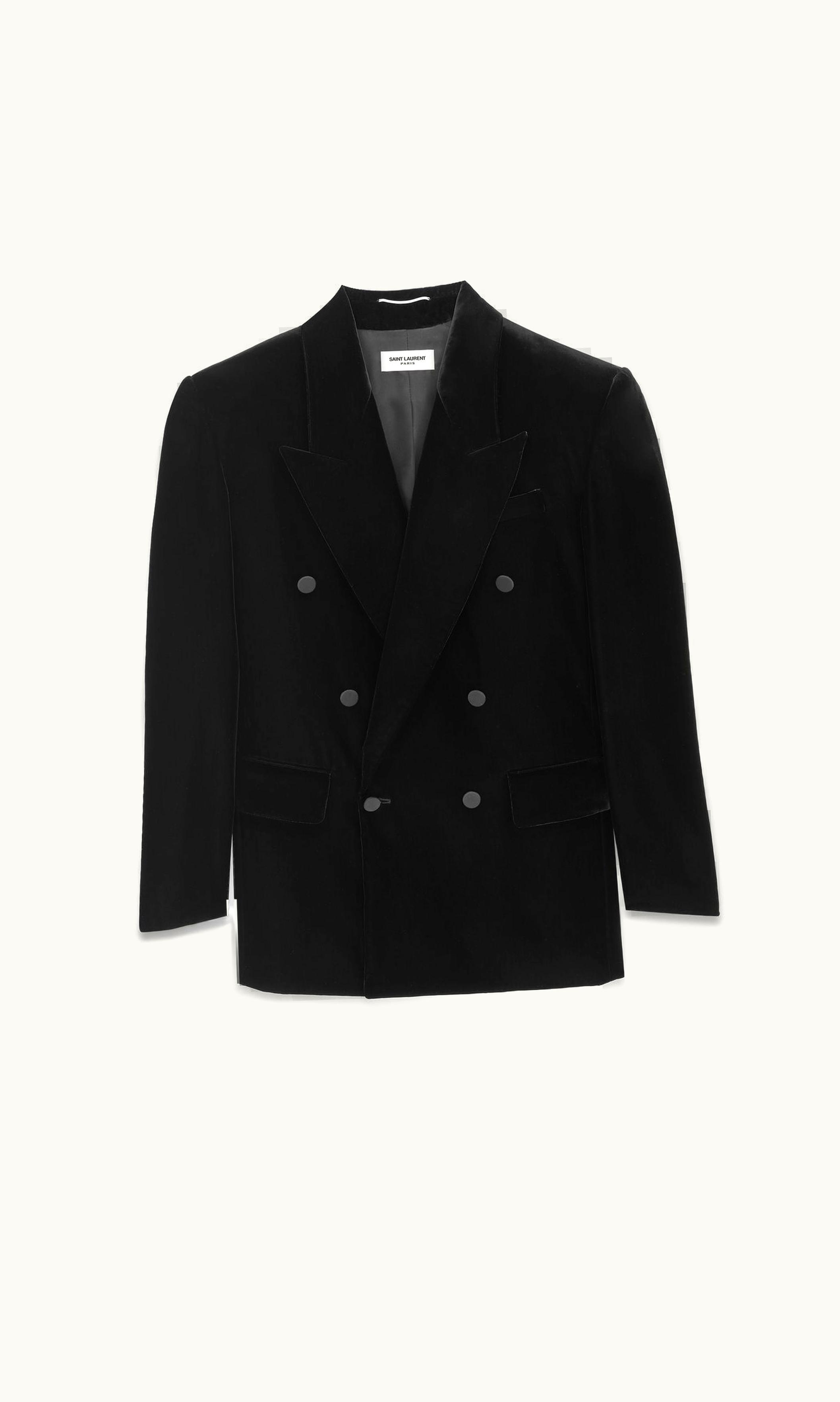 Saint Laurent Saint Laurent Oversized Jacket In Velvet Black