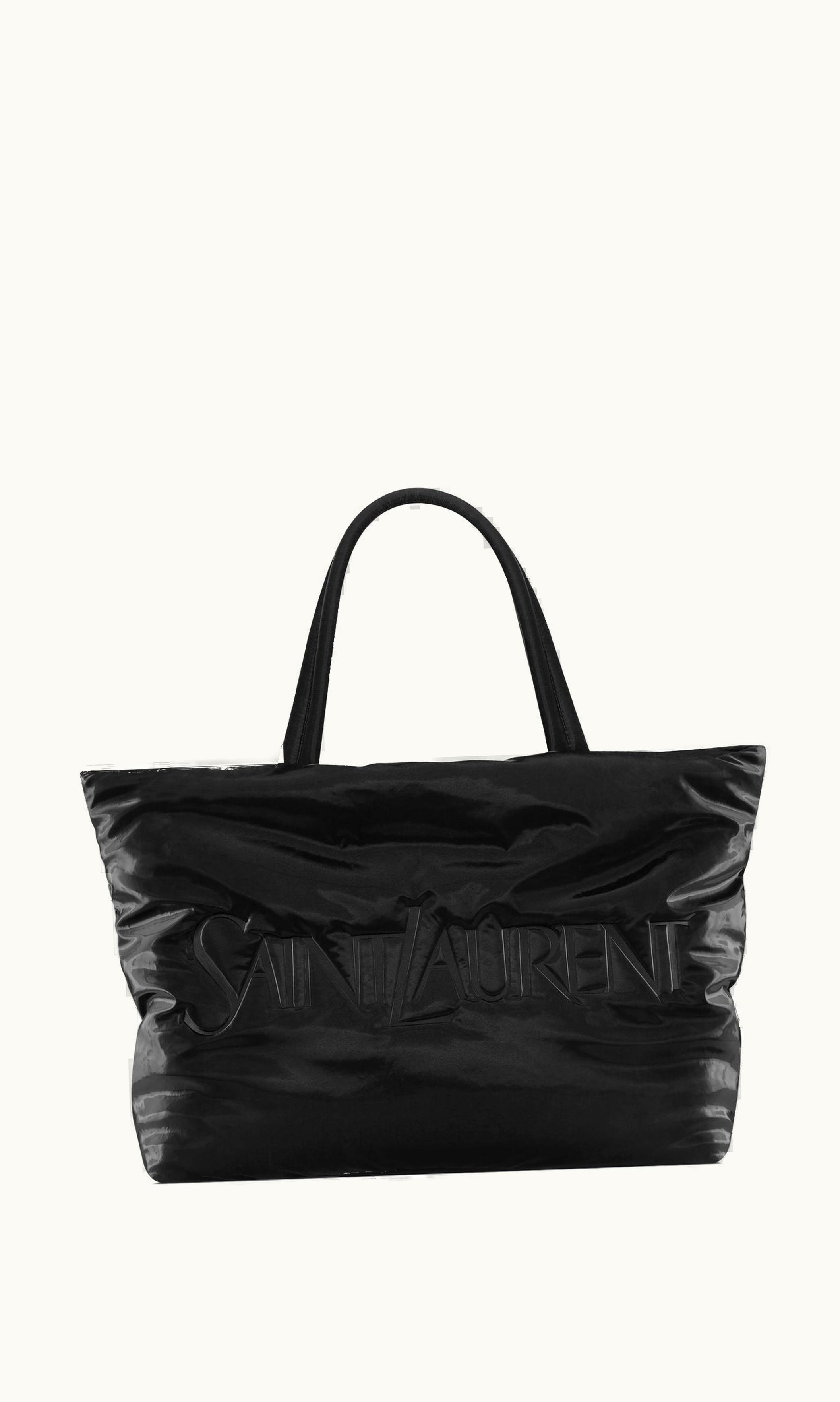 Saint Laurent Saint Laurent Tote In Silktech Canvas Black