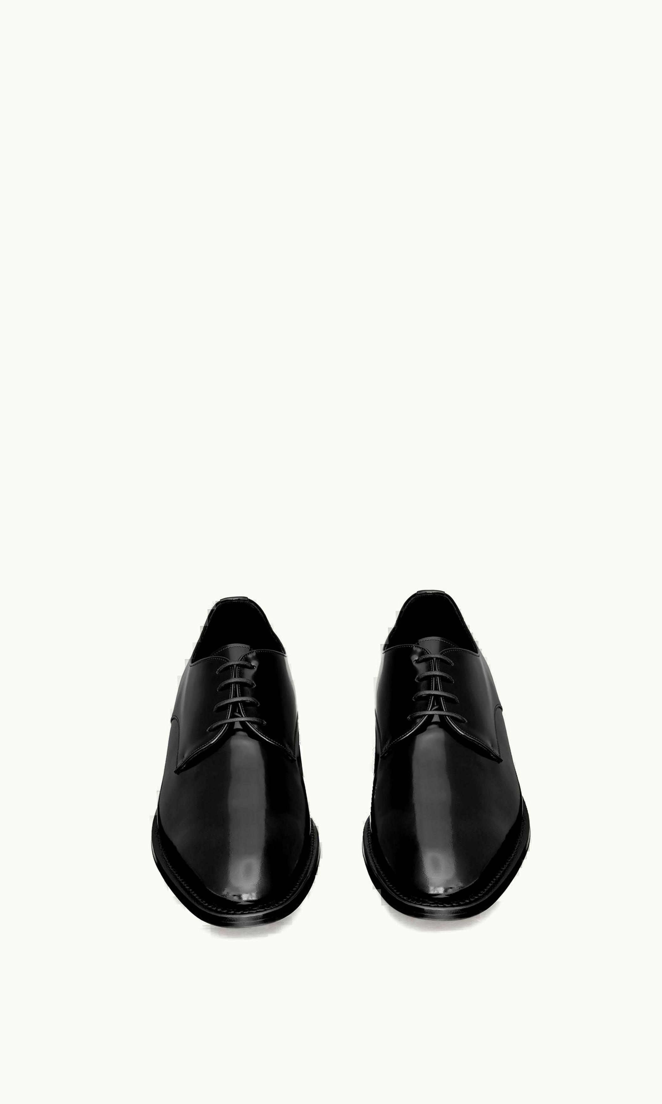 Saint Laurent Saint Laurent Adrien Derbies In Glazed Leather Black
