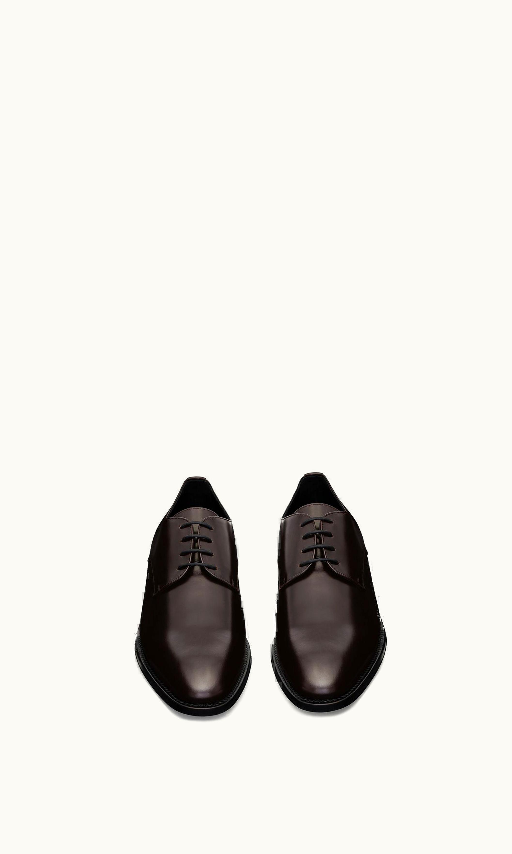 Saint Laurent Saint Laurent Adrien Derbies In Smooth Leather Brun Fonce