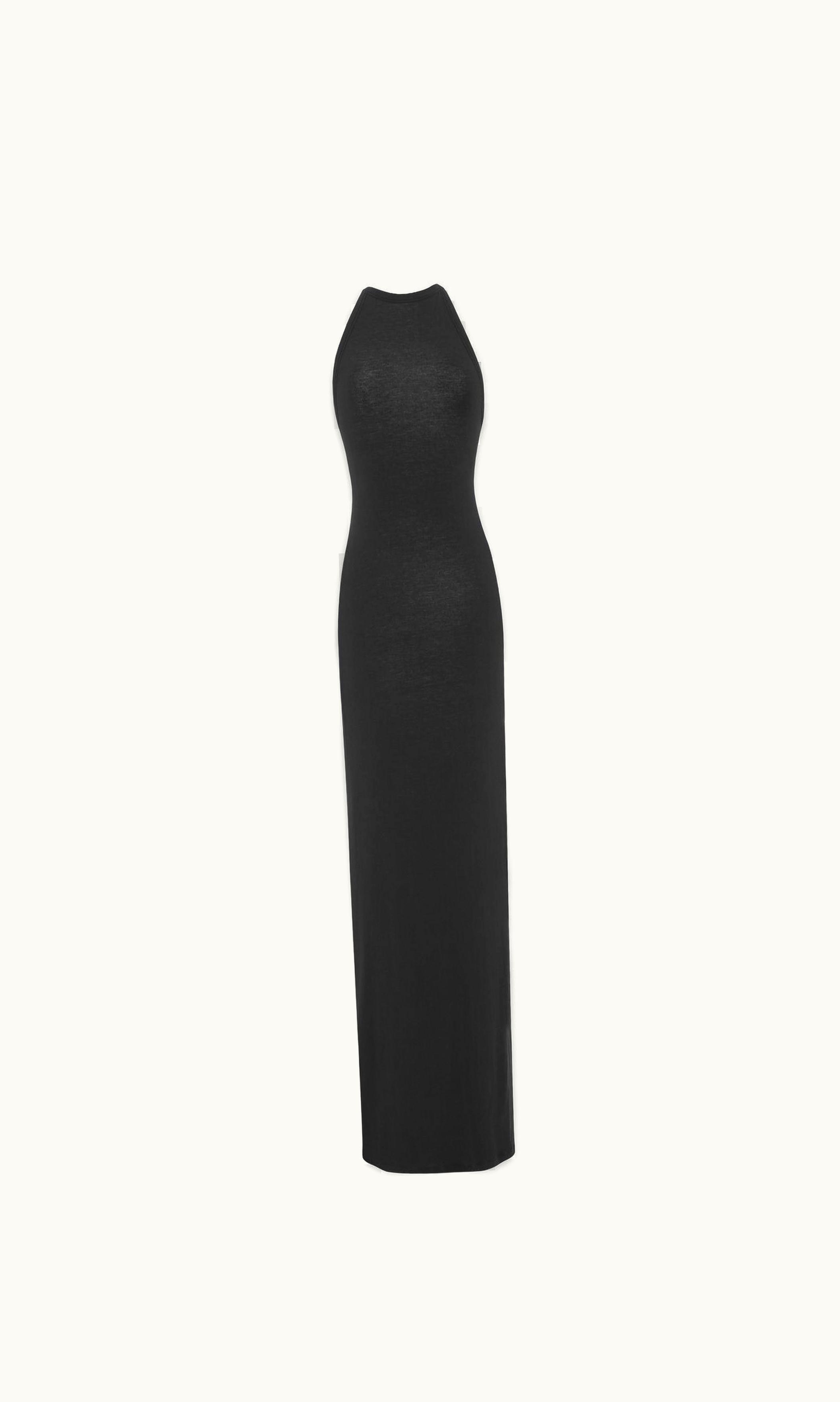 Saint Laurent Saint Laurent Backless Halter Dress In Jersey Black