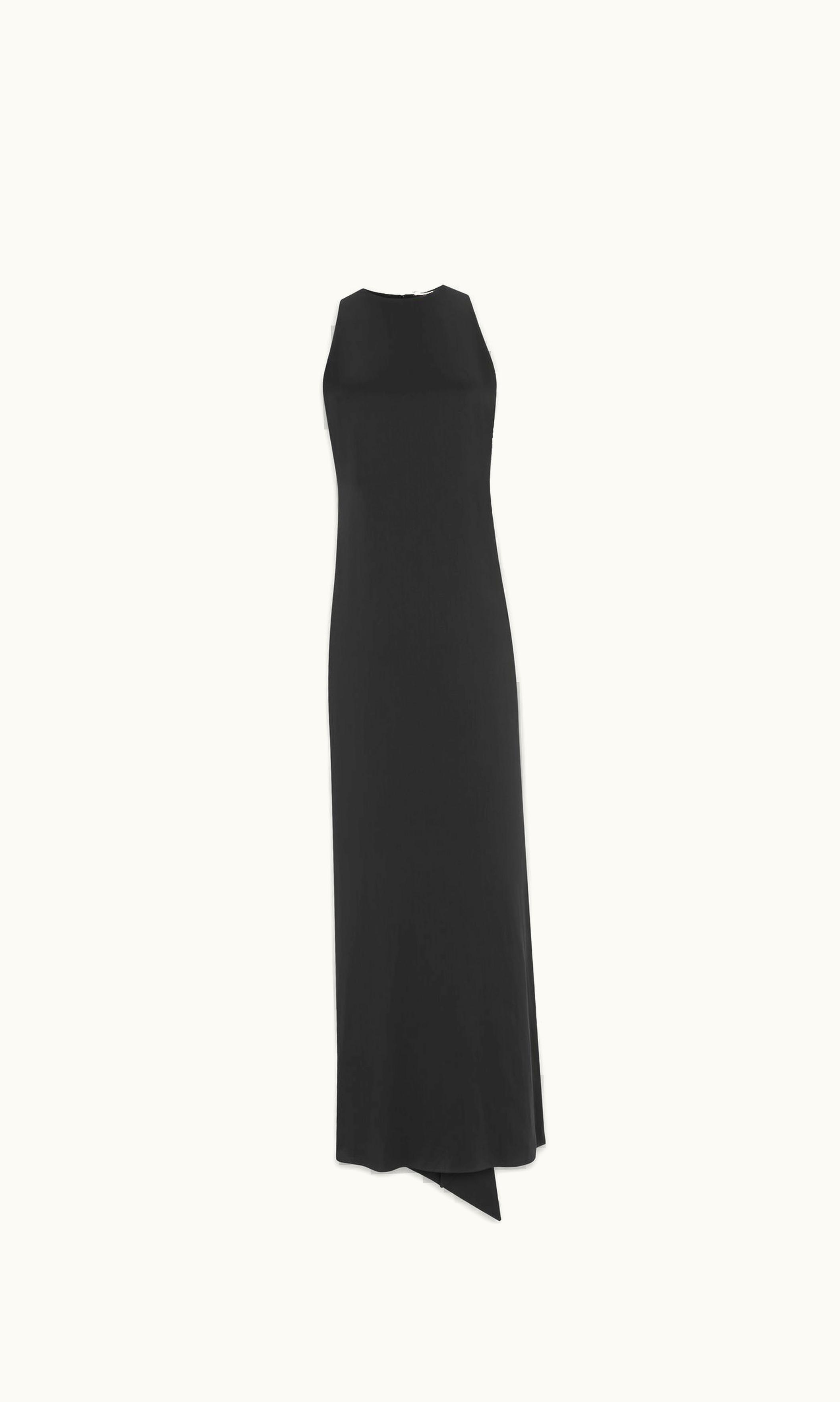 Saint Laurent Saint Laurent Back-Tie Dress In Satin Crepe Black