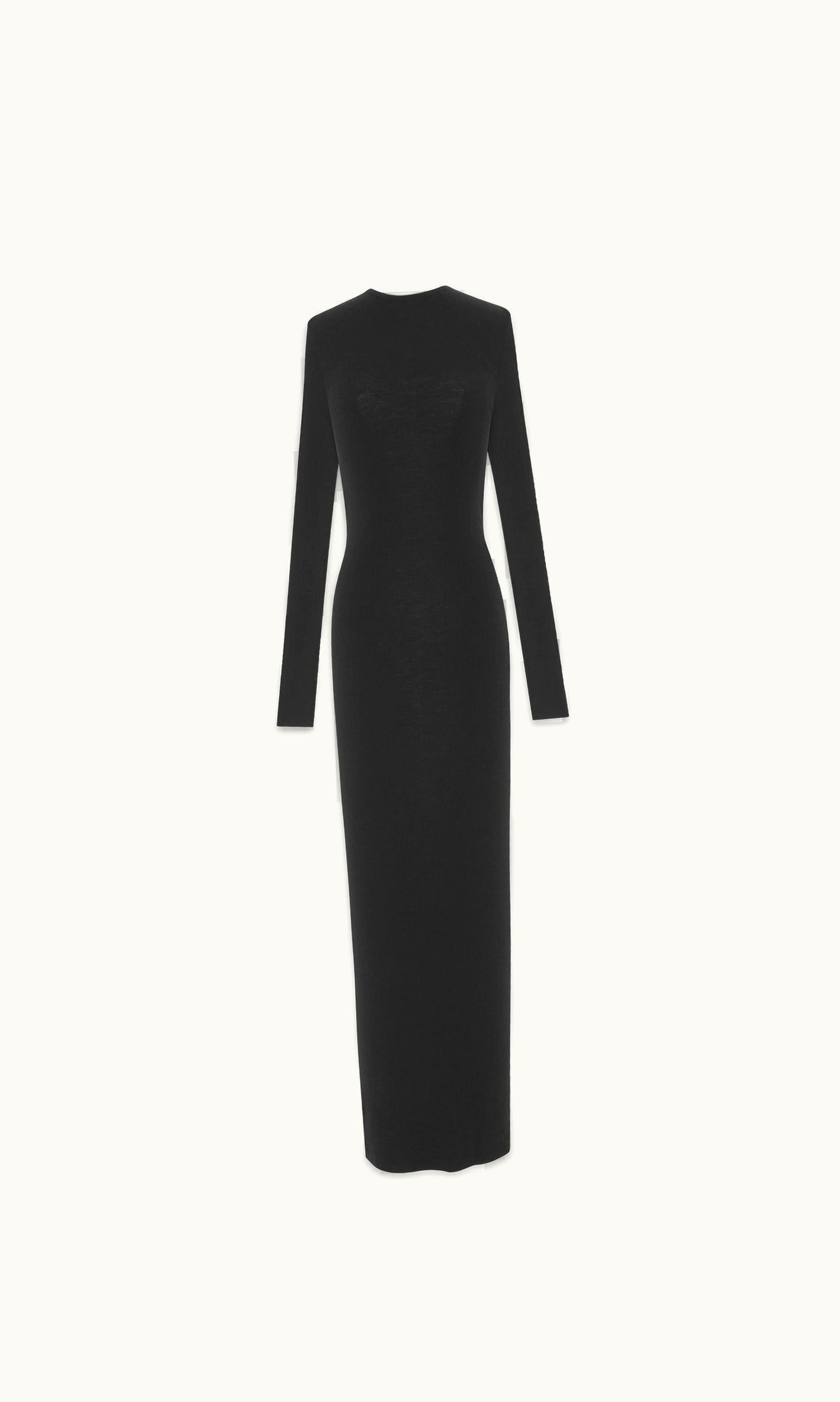 Saint Laurent Saint Laurent Open-Back Dress In Cashmere, Wool And Silk Black