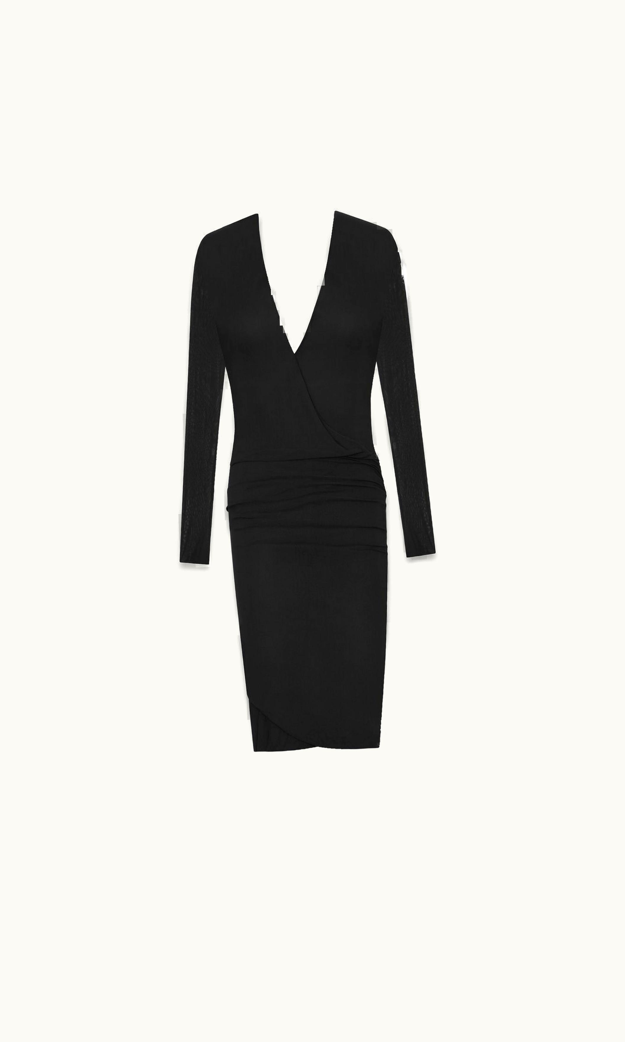 Saint Laurent Saint Laurent Cut-Out Dress In Jersey Voile Black