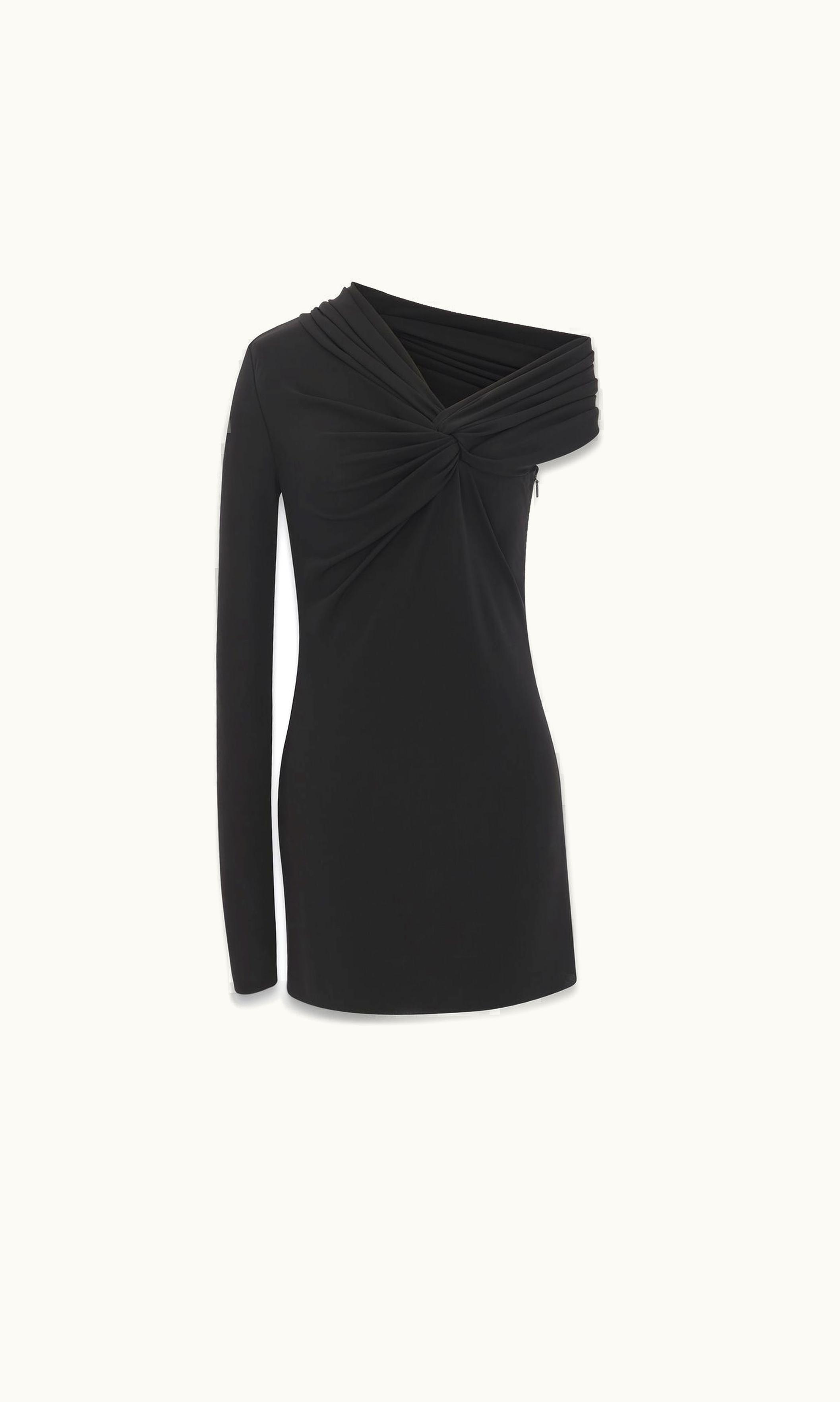 Saint Laurent Saint Laurent One-Shoulder Dress In Crepe Jersey Black