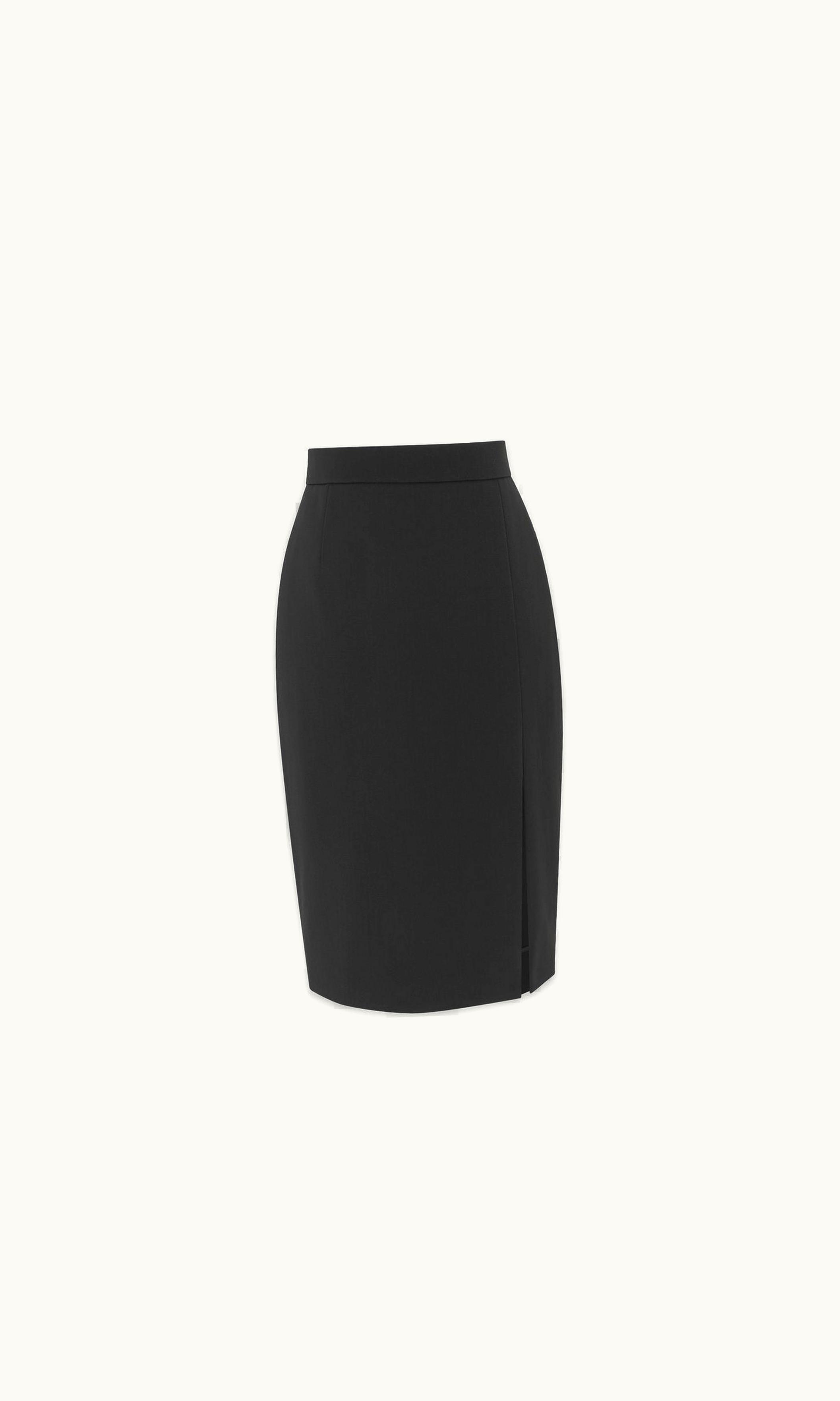 Saint Laurent Saint Laurent Pencil Skirt In Grain De Poudre Black