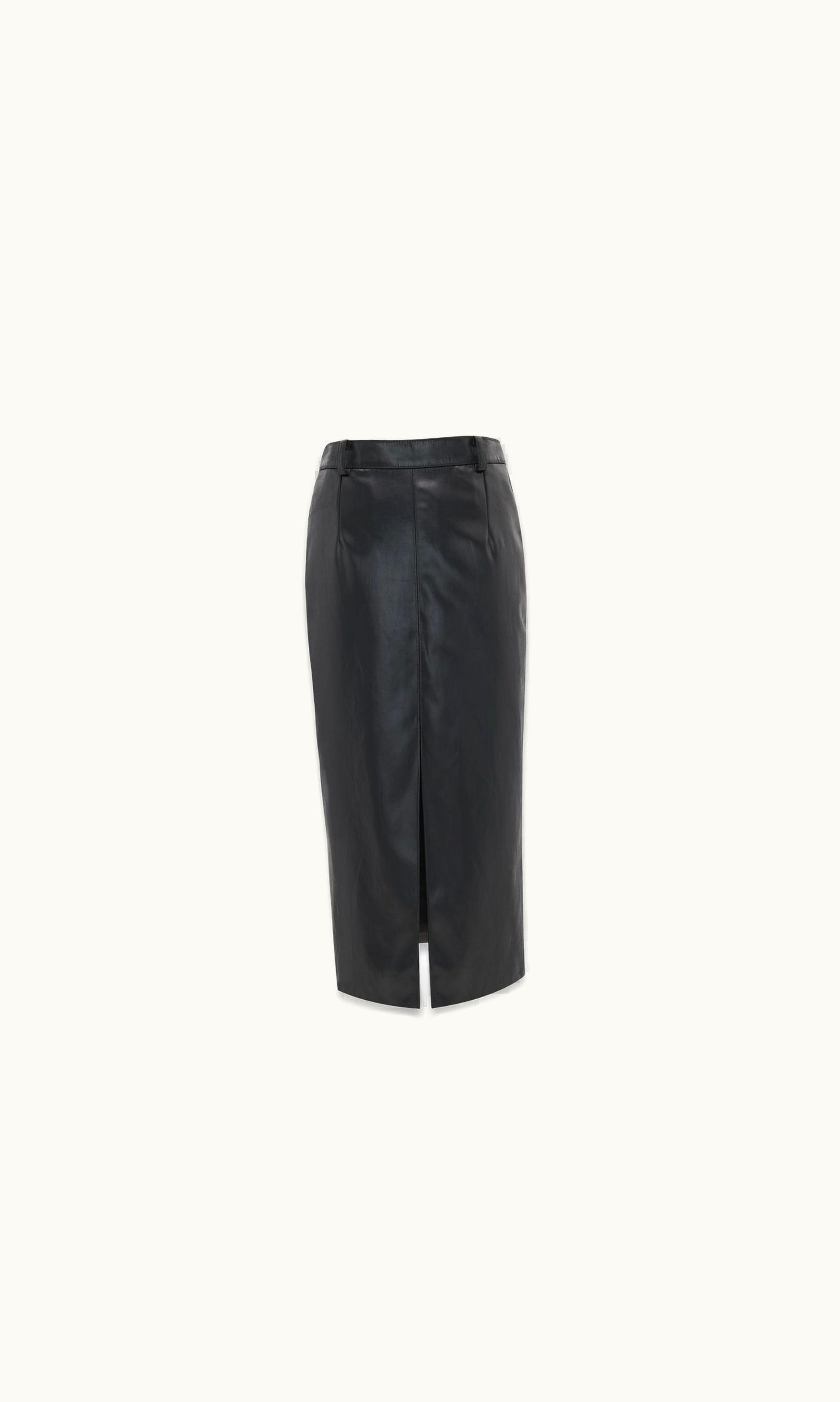 Saint Laurent Saint Laurent Midi Pencil Skirt In Gabardine Chintz Black