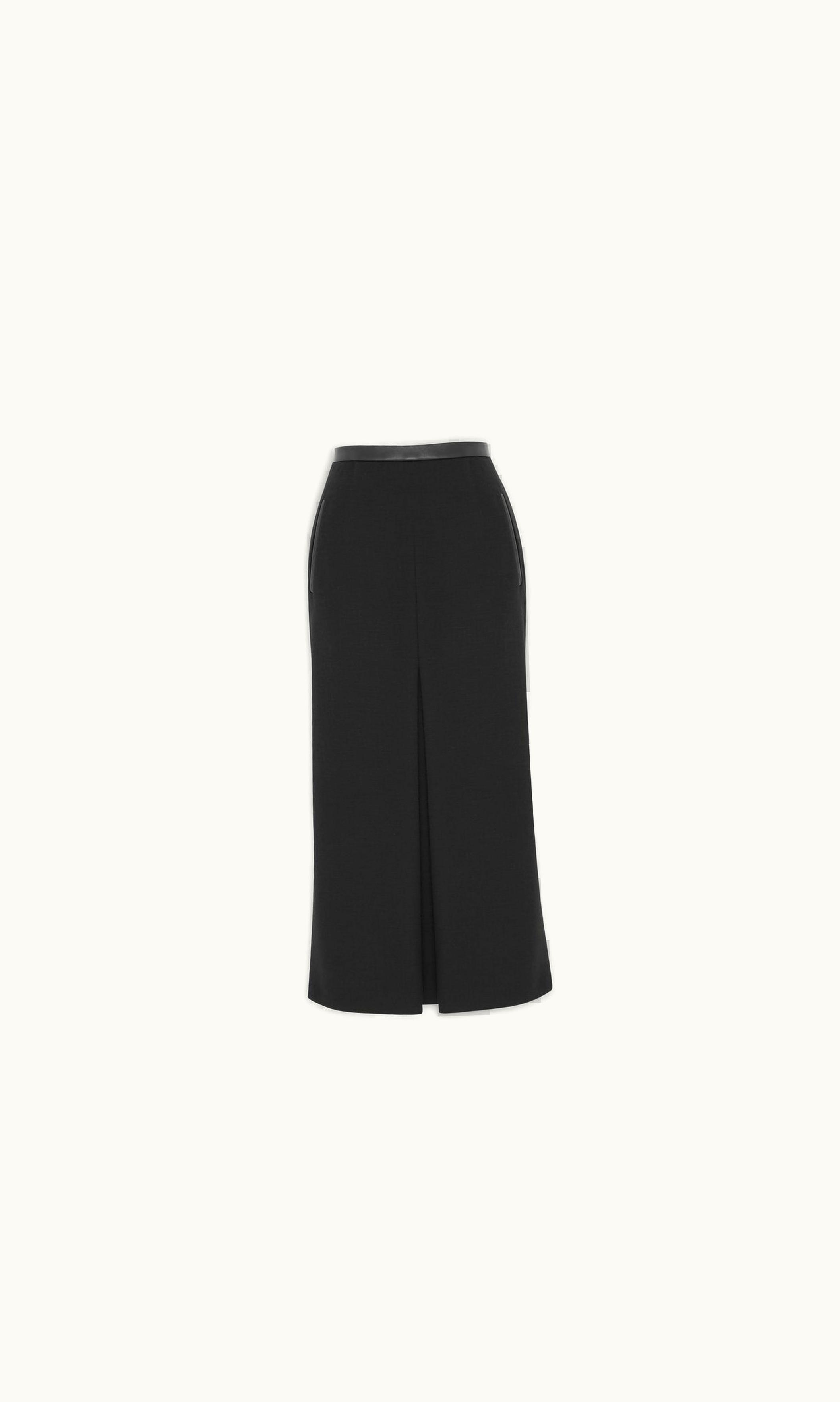 Saint Laurent Saint Laurent Midi Skirt In Wool Jersey Black