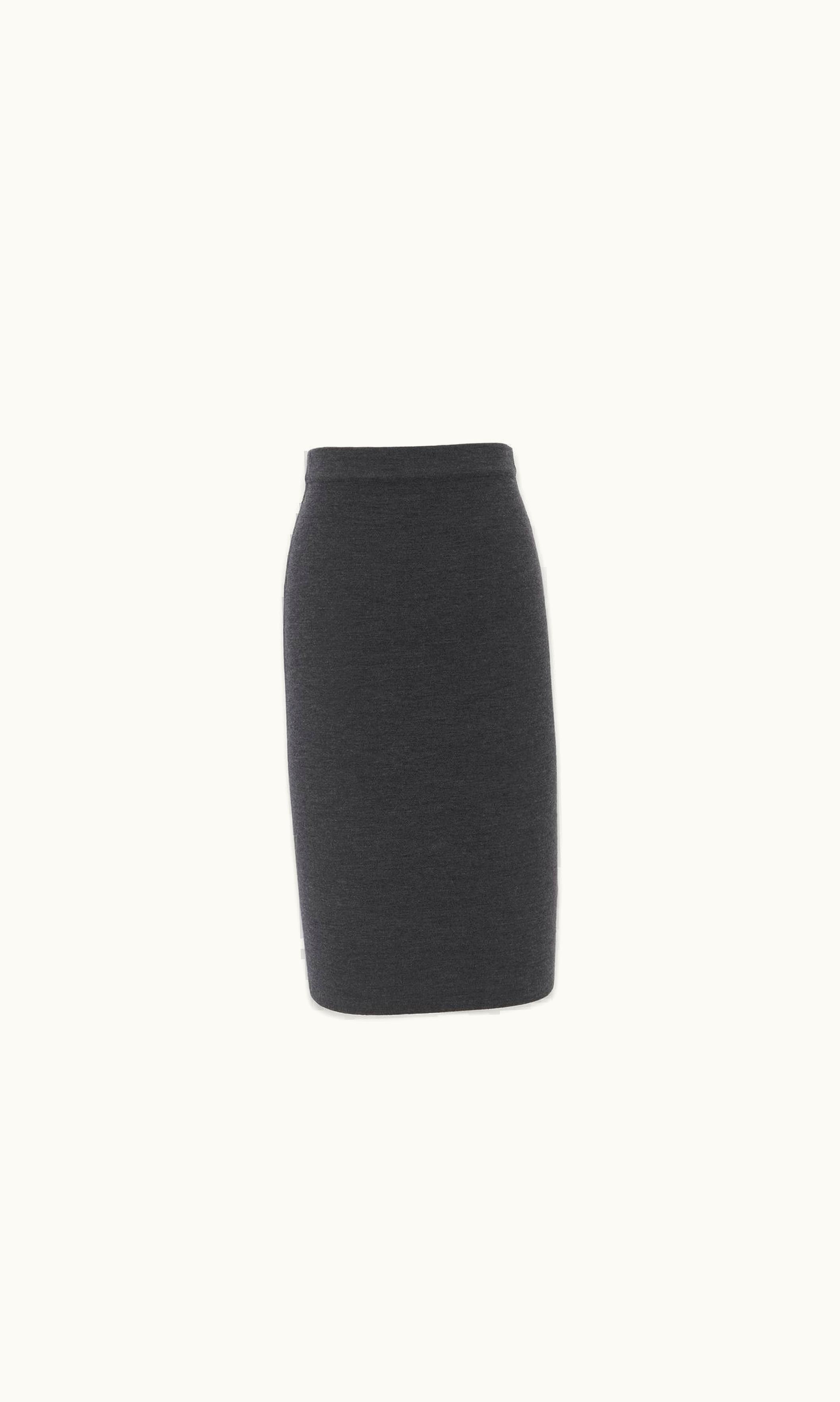 Saint Laurent Saint Laurent Pencil Skirt In Cashmere, Wool And Silk Anthracite