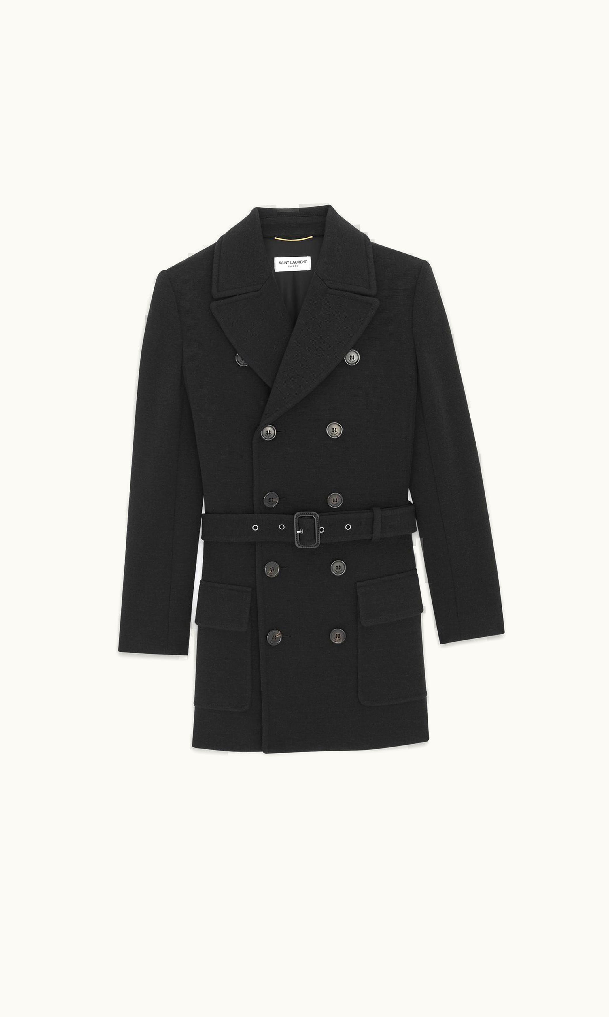 Saint Laurent Saint Laurent Saharienne Jacket In Wool Jersey Black 774883Y288V1000